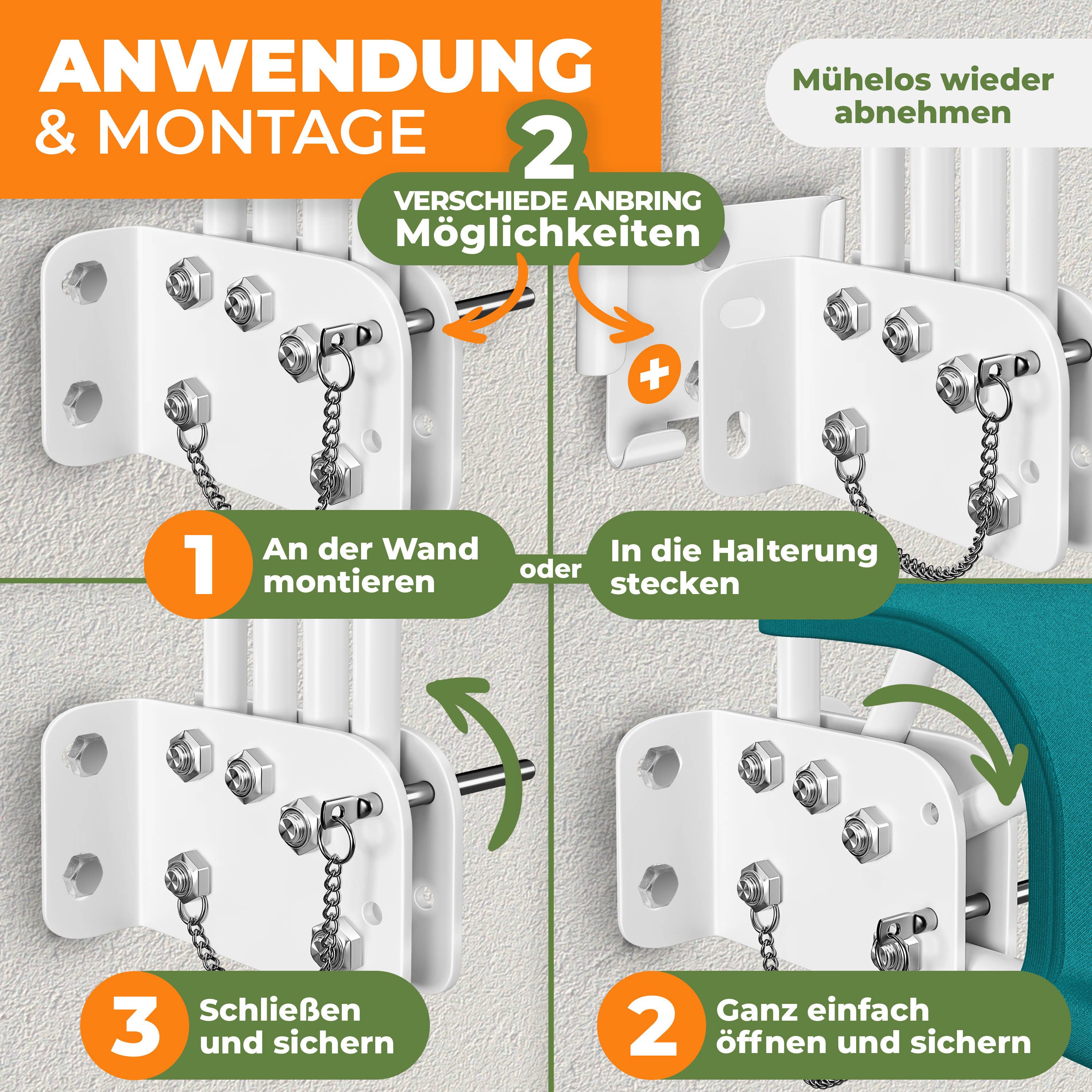 KESSER Balkonsichtschutz Balkonfächer klappbar mit Wandhalterung 140x140cm Markise Sichtschutz