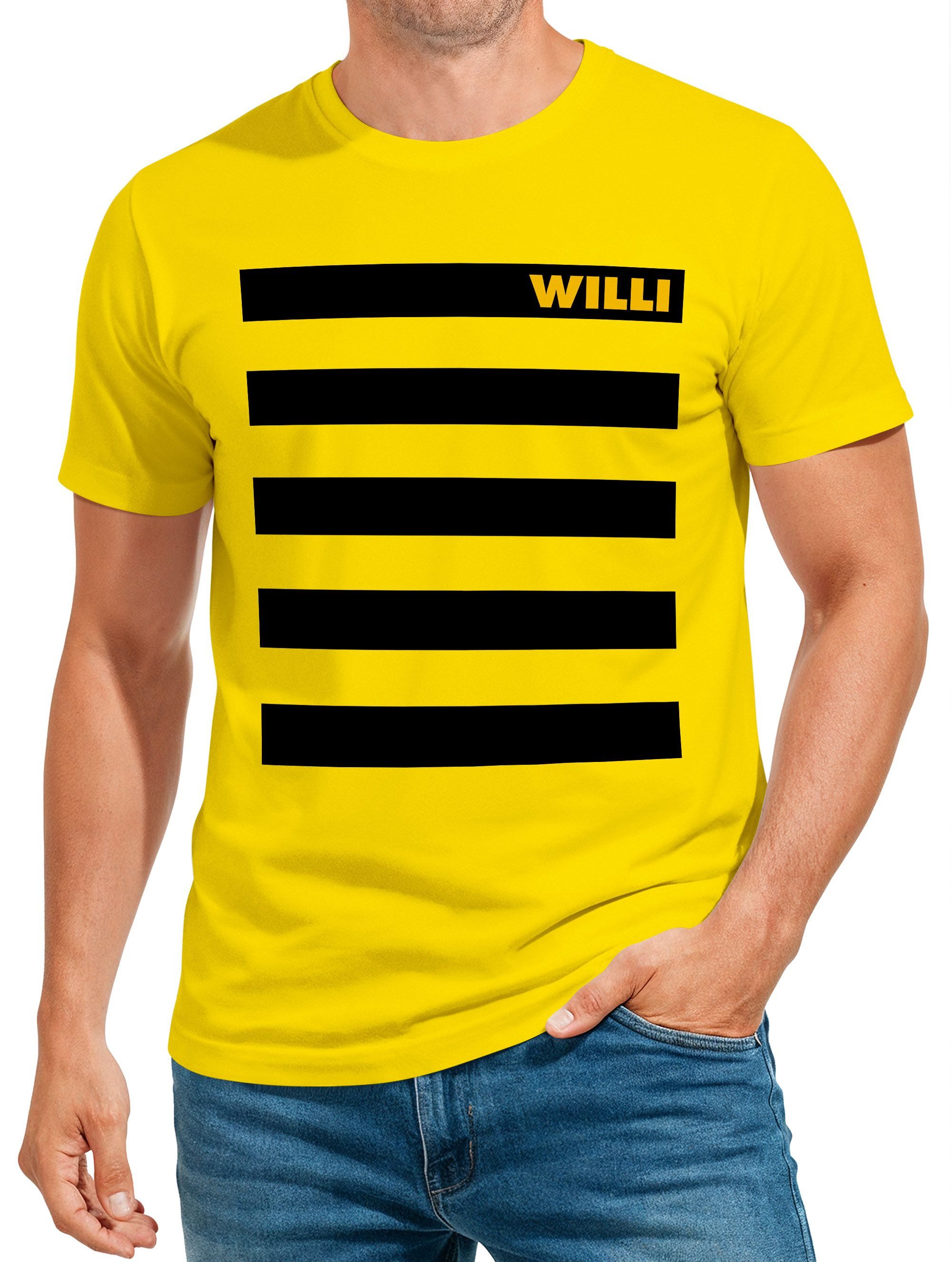 Print-Shirt Herren T-Shirt Fasching Karneval - Willi Design -Kostüm-Ersatz