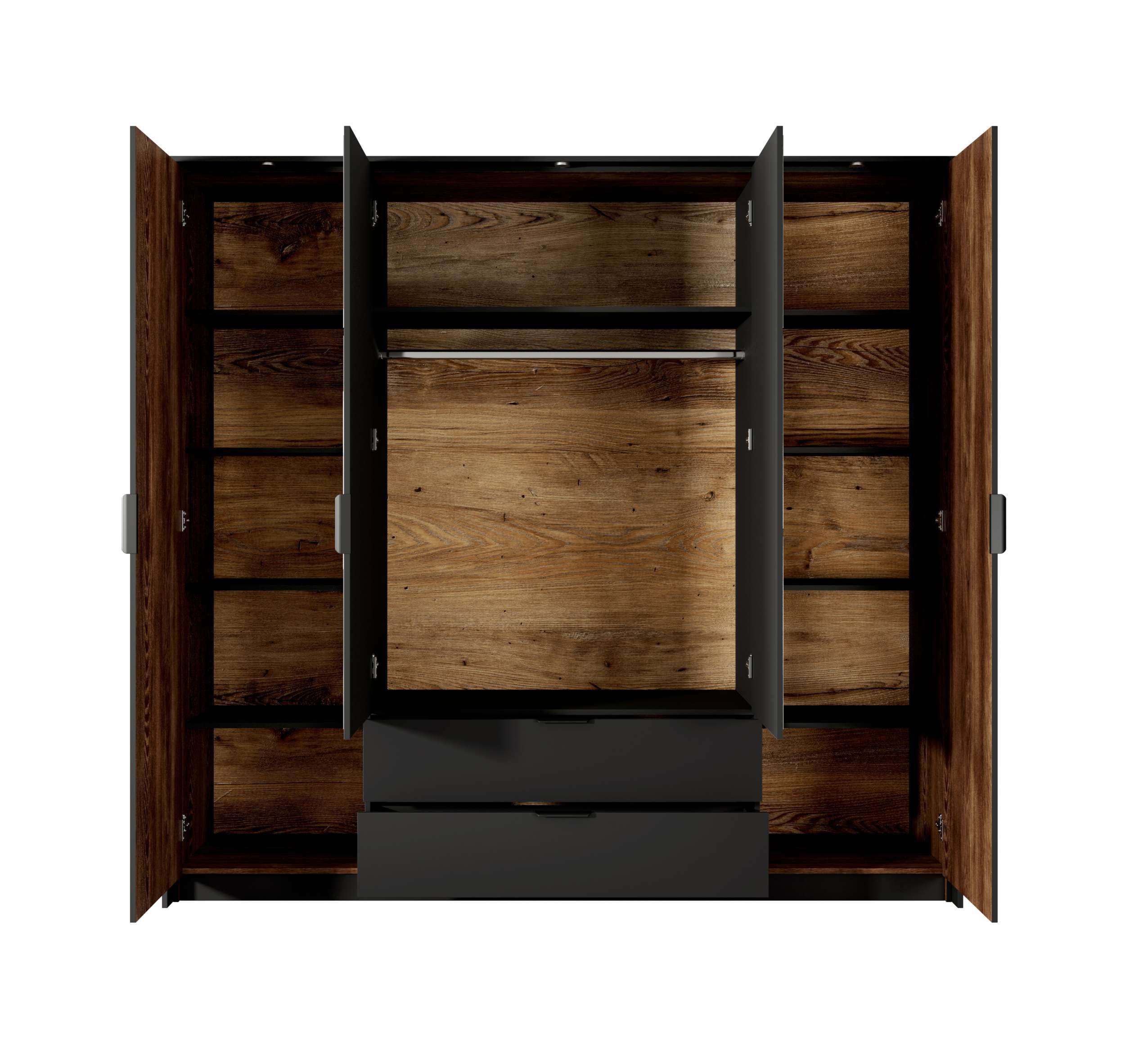 99rooms Drehtürenschrank Kilton (Kleiderschrank, Schrank) Modern Design, mit Soft-Close, Metallgriffe, Füße: aus Metall