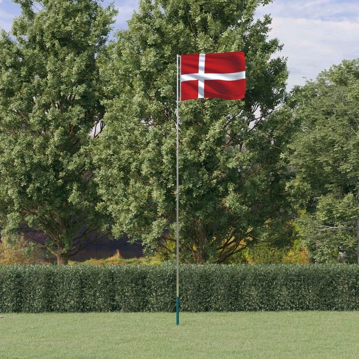 vidaXL Flagge Flagge Dänemarks mit Mast 5 55 m Aluminium