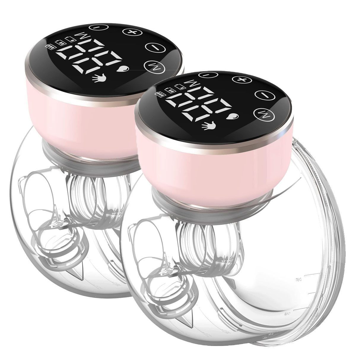 feinlux Elektrische Milchpumpe Elektrische Doppelmilchpumpe, Set, LED Tragbar Doppel-Milchpumpe, Hände-freie Brustpumpe, LED Intelligentem Display, Ultra Leise Wiederaufladbare