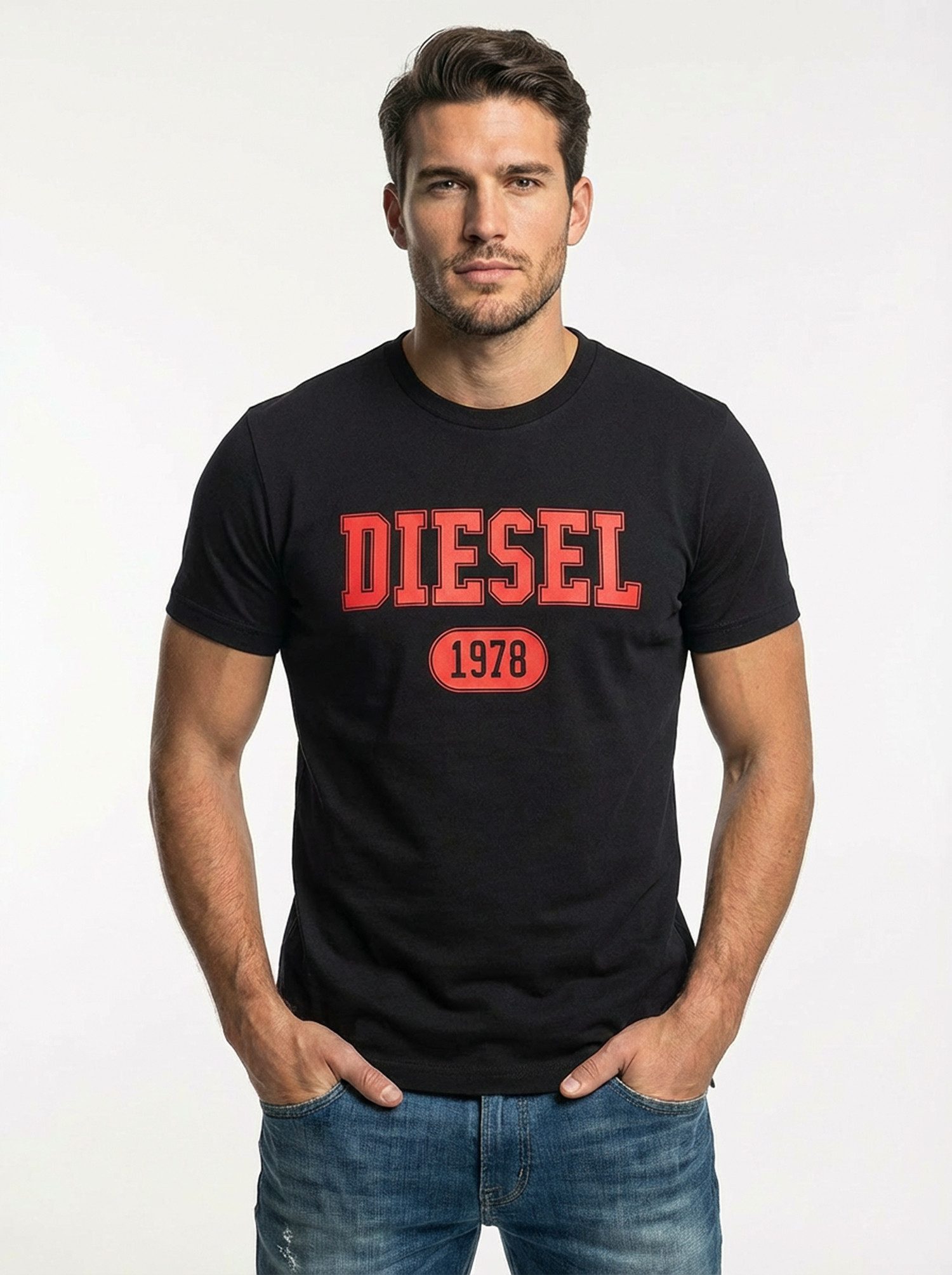 Diesel Rundhalsshirt Slim Fit Logo Shirt - T-DIEGOR 1-A