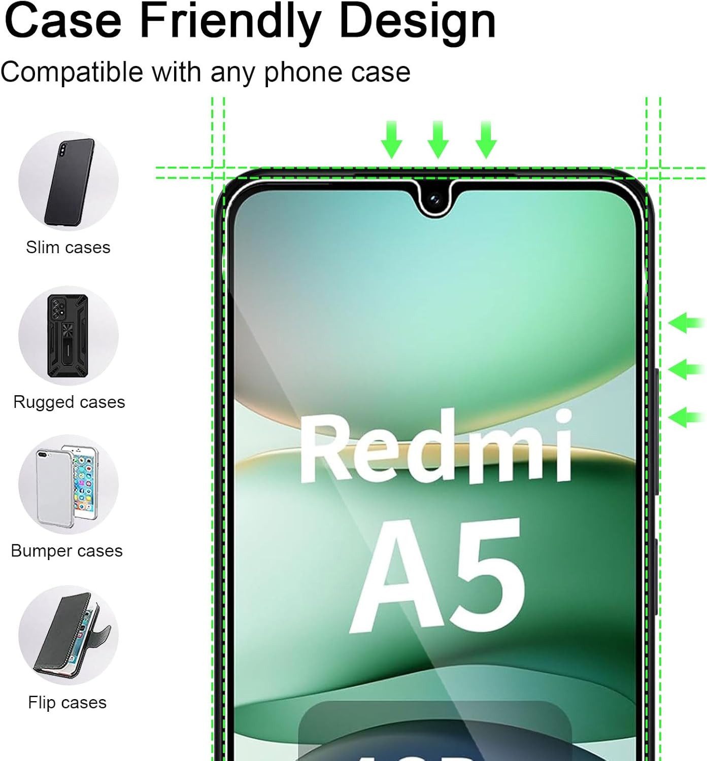 MSM Displayschutzglas 2X Schutzglas für Xiaomi Redmi A5 Display Panzerfolie Full Screen 9H – Bild 4 von 5