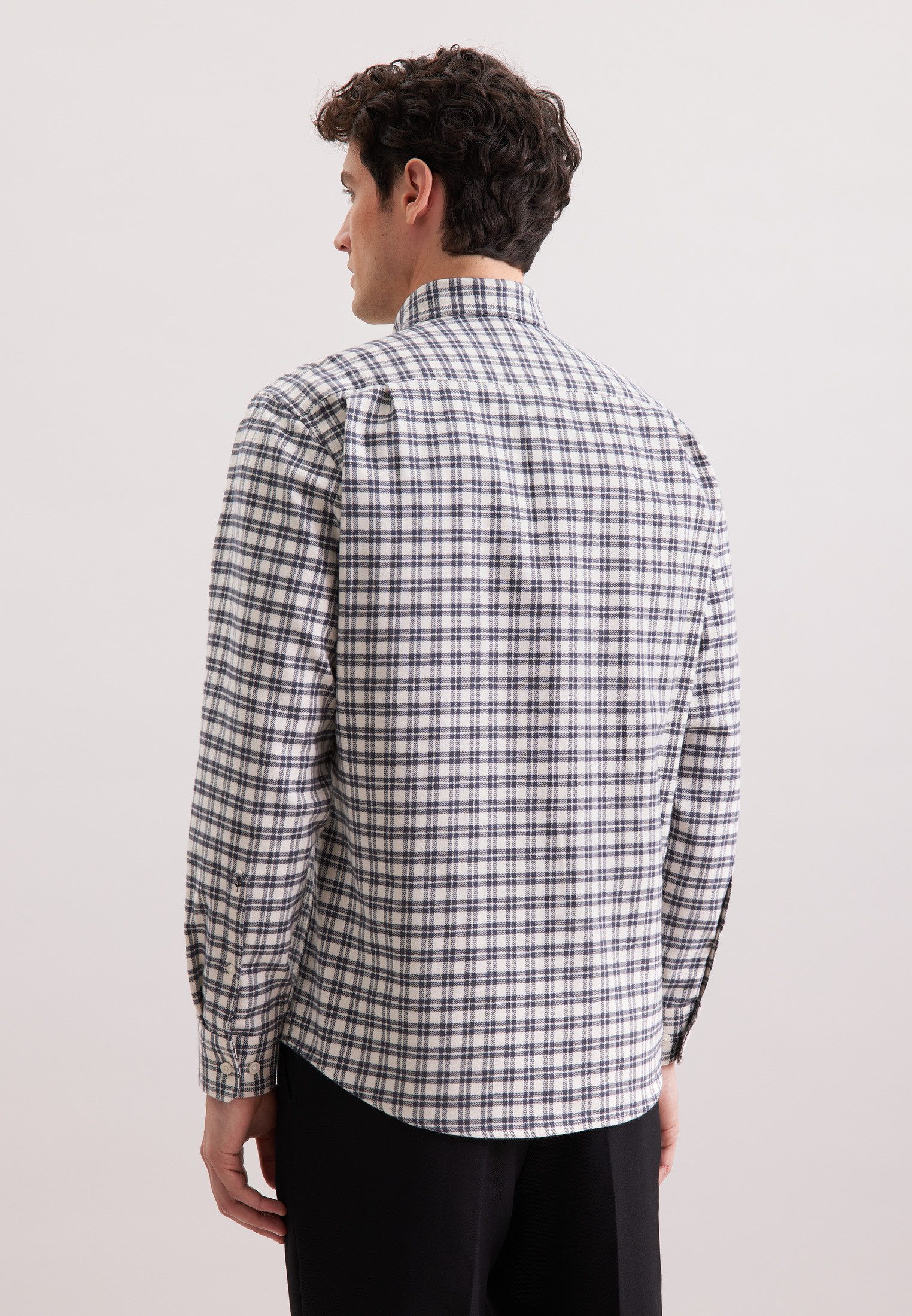 seidensticker Flanellhemd Regular 1/1 Button-Down-Kragen Karo günstig online kaufen