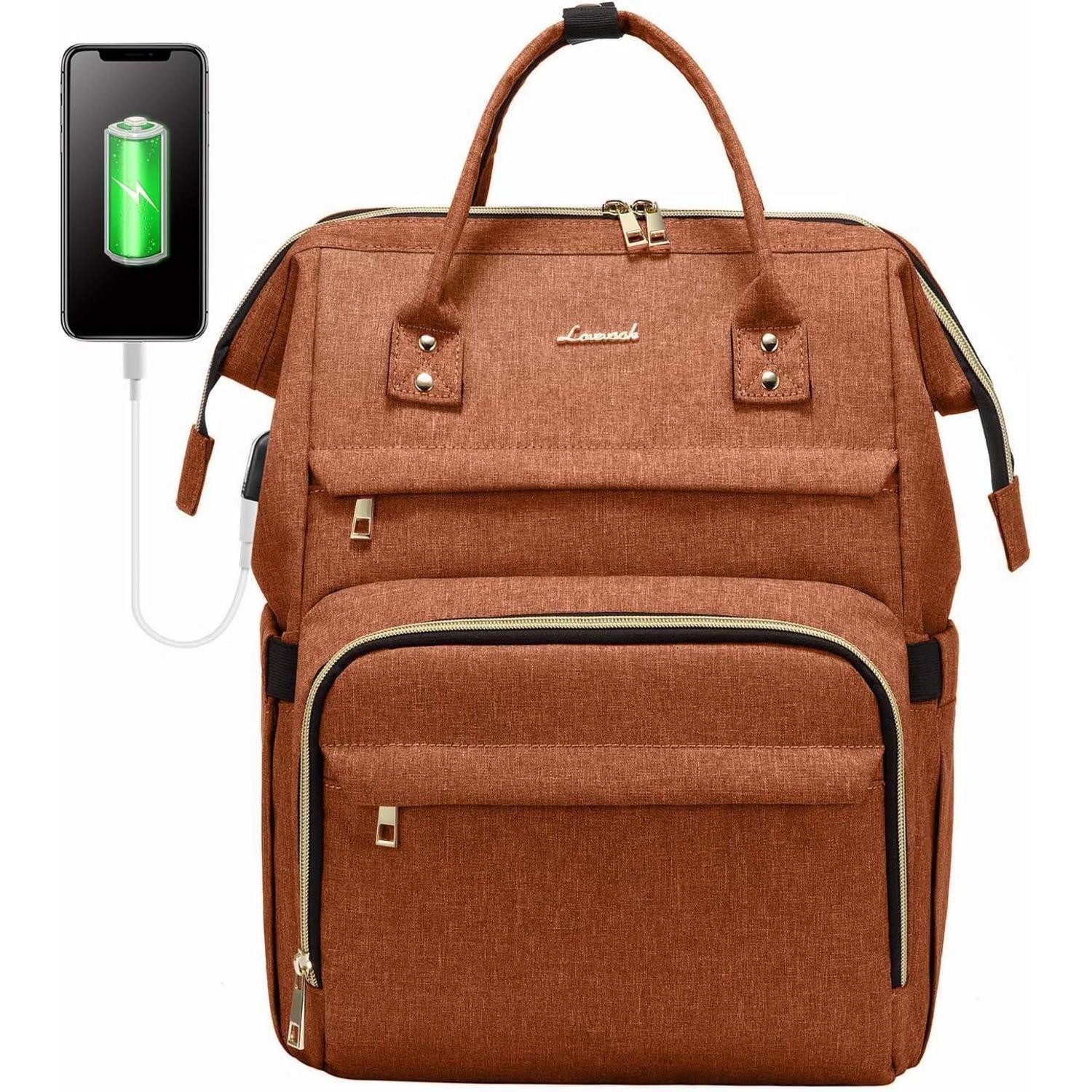 LuxusKollektion Laptoprucksack Laptoprucksack Damen 15,6 Zoll Stylischer Rucksack Wasserdicht Orang