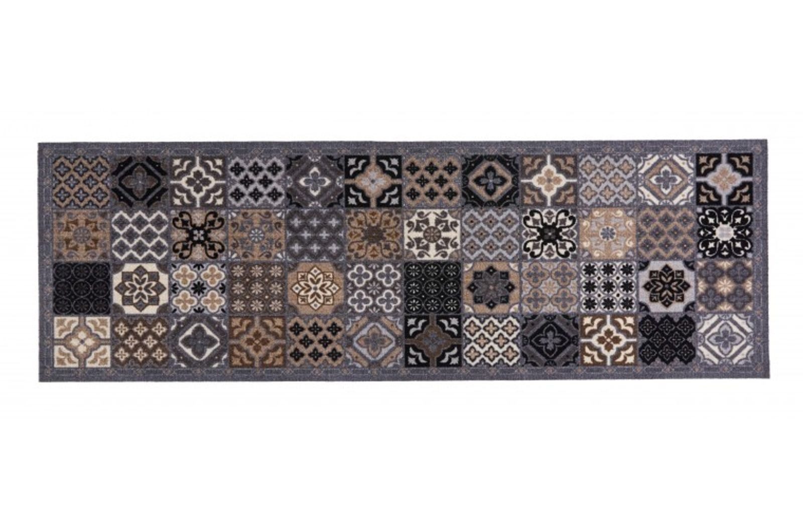 MD Entree Läufer Cook&Wash Küchenläufer Teppichläufer Küchenteppich, rechteckig, Höhe: 5 mm, bei 30° waschbar, anti-rutsch, 50 x 150 cm, Patchwork Tiles, bunt
