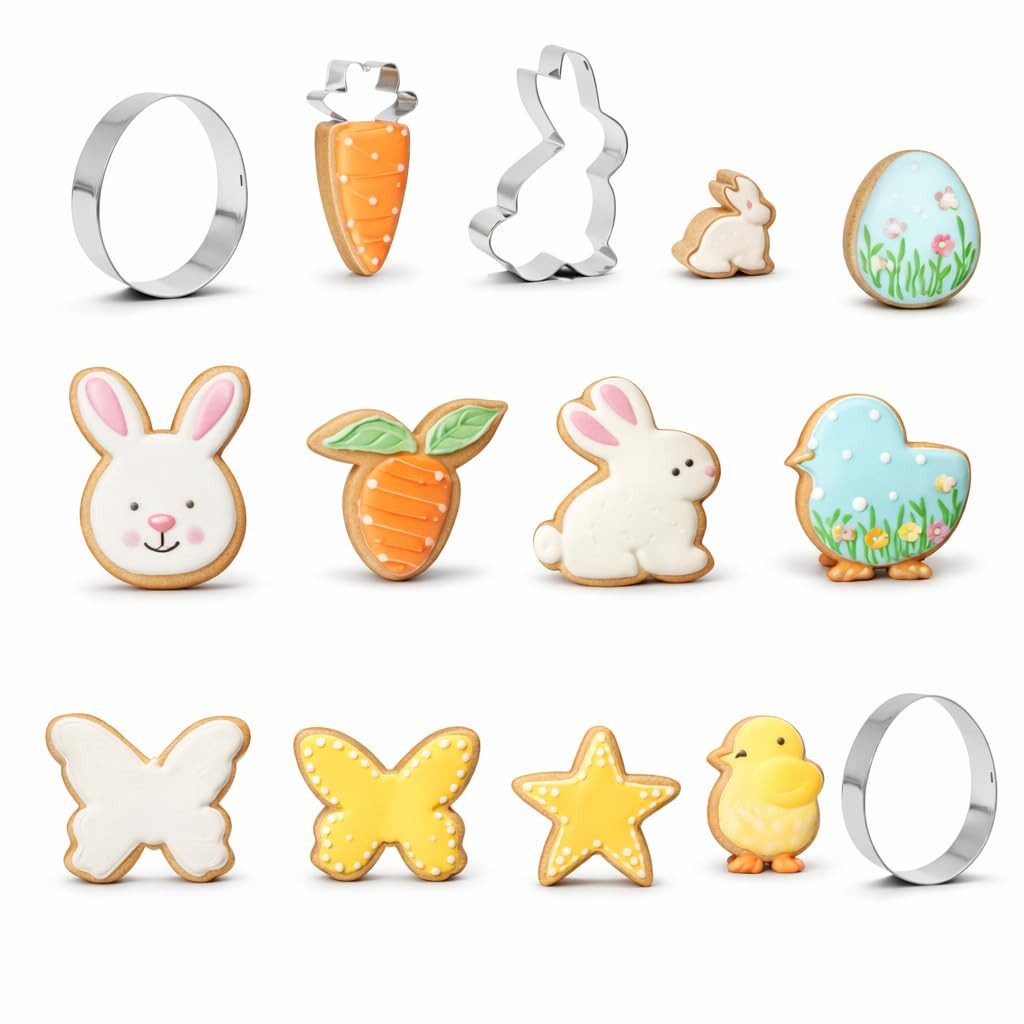 Hey!Easter® Ausstechform 16er Set Ausstechformen Ostern - Ausstecher Kekseausstecher Plätzchen, (Packung, 16-St., 16x Ausstechformen), Spühlmaschinfest