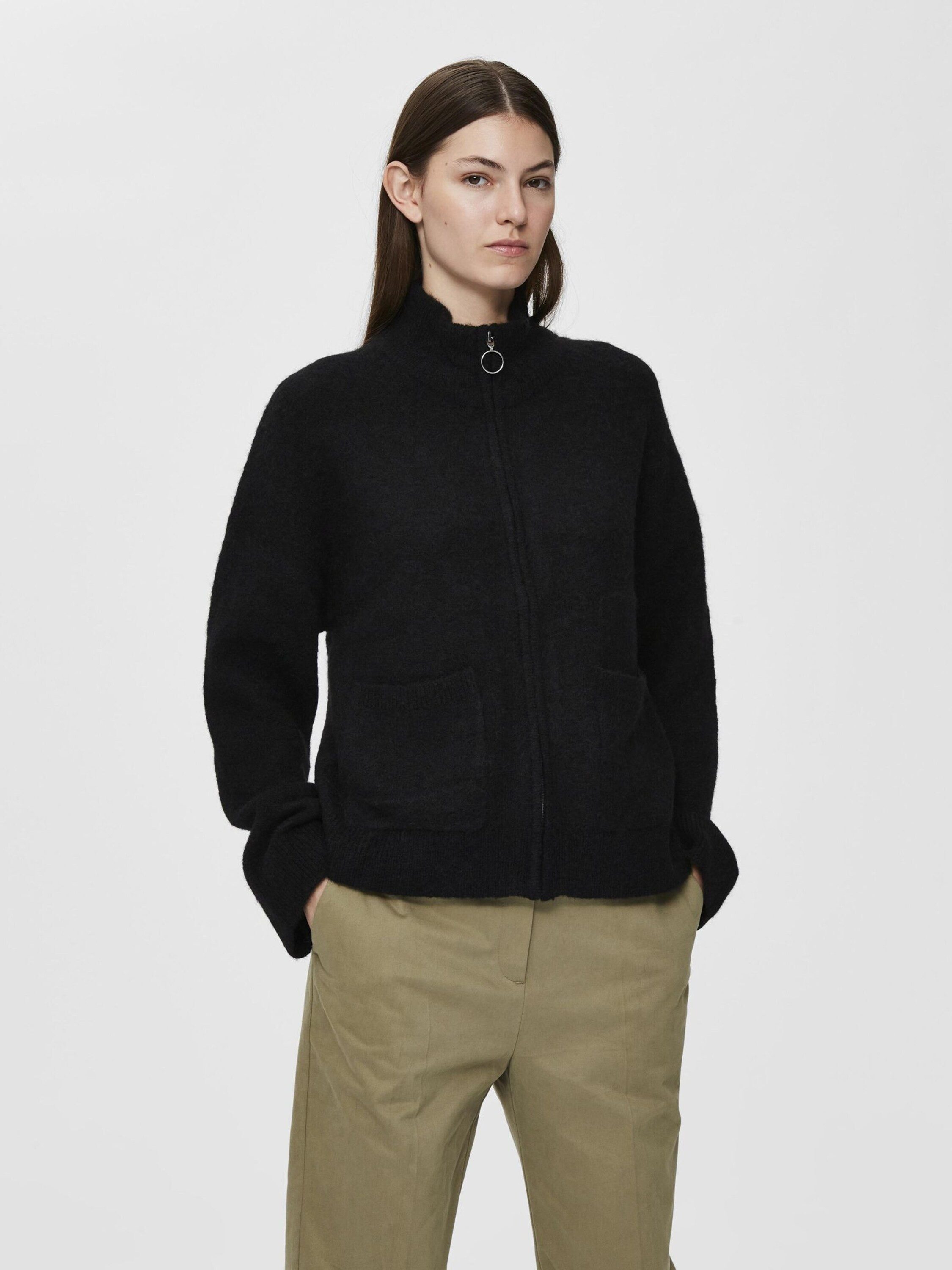 Selected Strickjacke SLFSia Ras (1-tlg) Plain/ohne günstig online kaufen