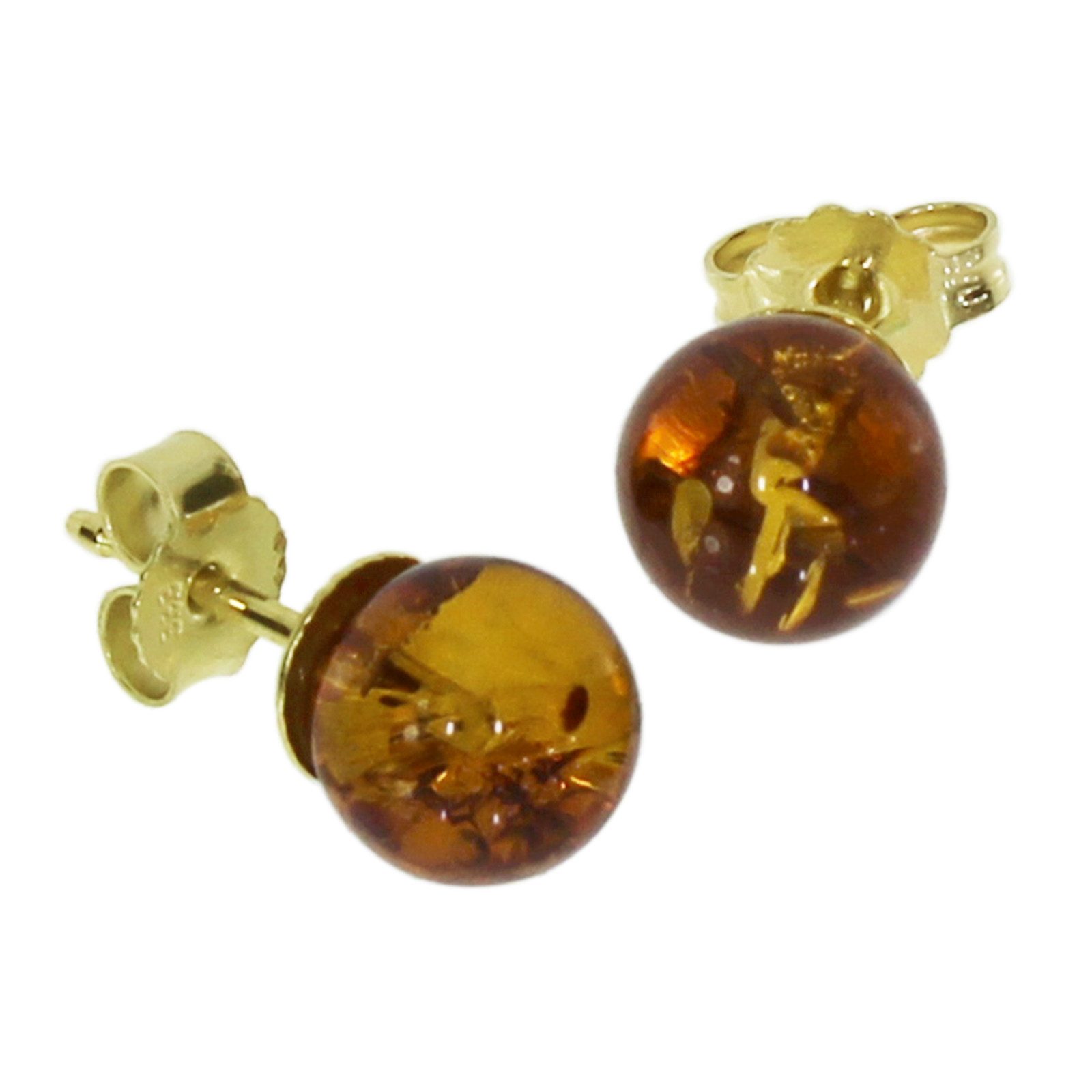 Paar Ohrstecker Ostsee-Schmuck Ohrstecker Kugel 8 mm Ohrstecker Kugel 8 mm