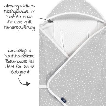 Alvi® Fußsack Jersey light - Sternenhimmel, Baby Reisedecke Baumwoll Decke 80 x 80 cm