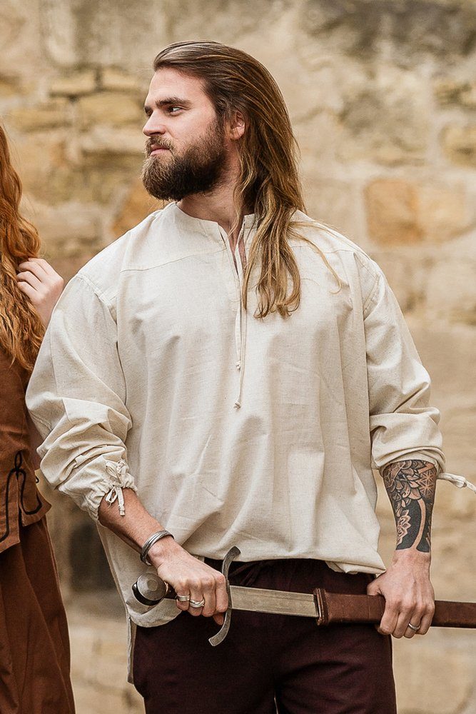 Leonardo Carbone Wikinger-Kostüm Mittelalterhemd "Bartholomeus" Natur