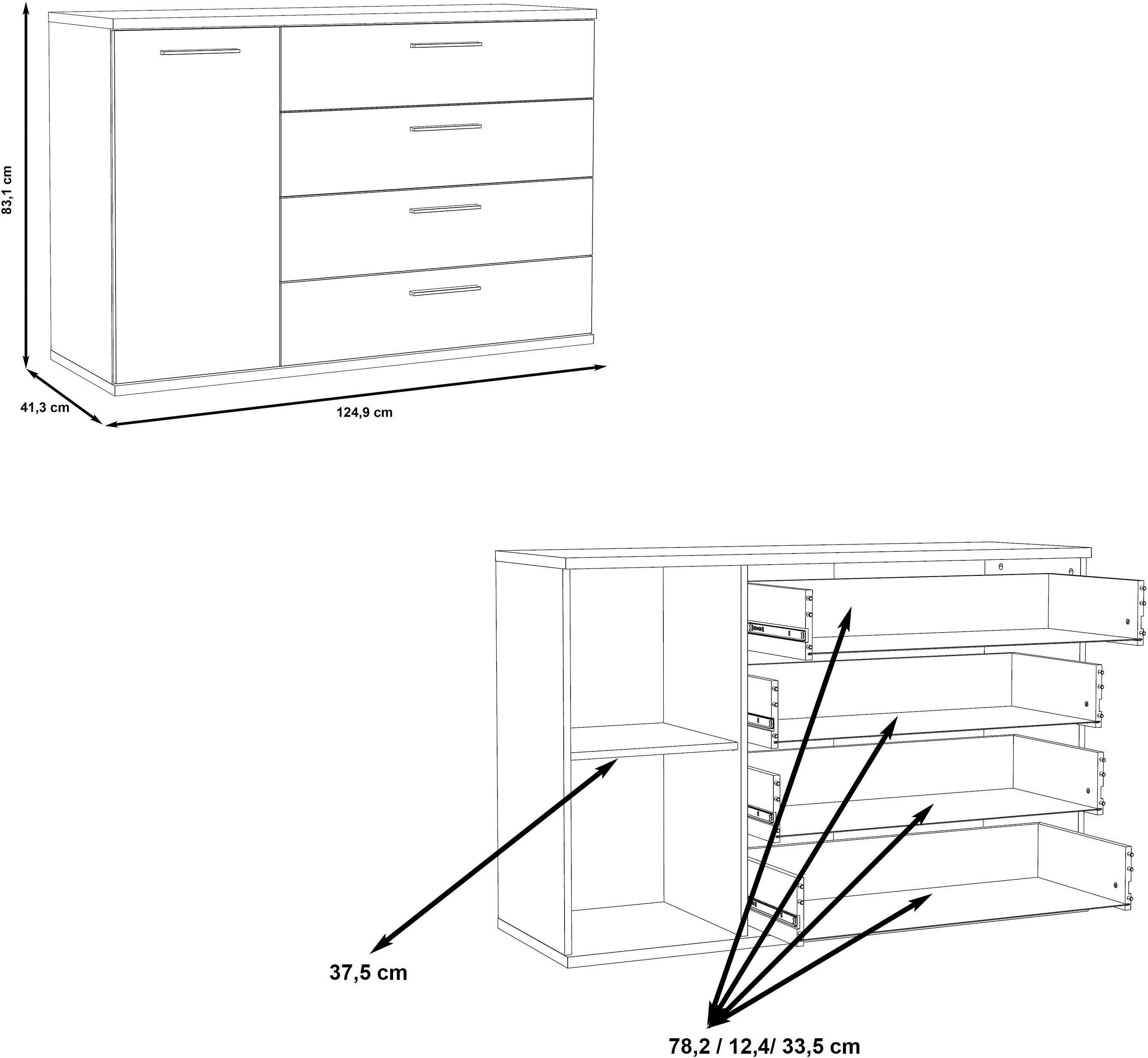 FORTE Kombikommode Jacky