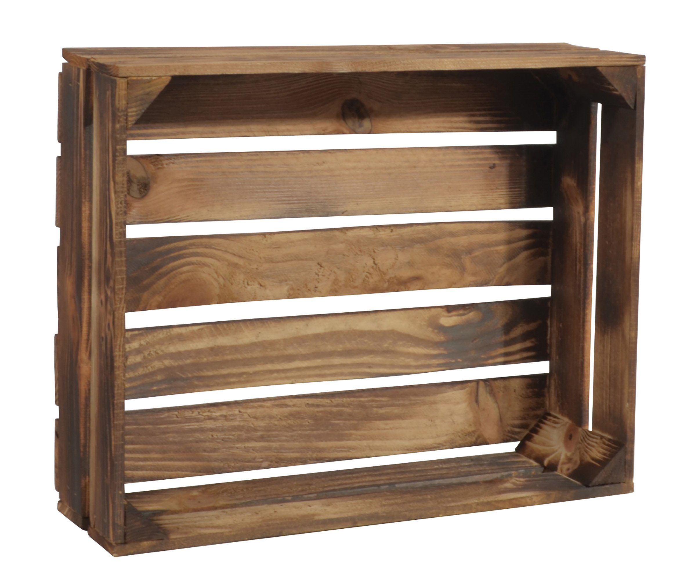 CHICCIE Holzkiste Holzregal Schmalhanz 50x40x15cm - Geflammt Holzkiste (1 St)