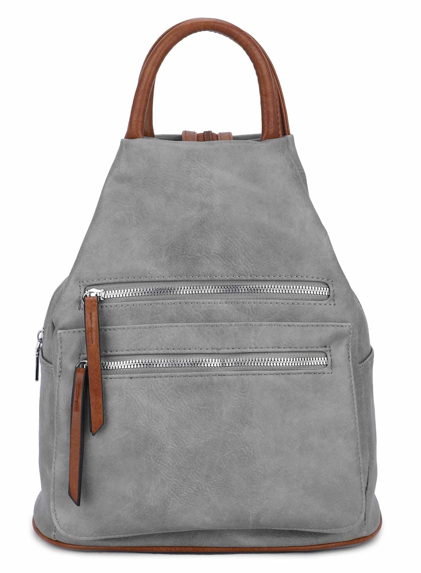 ITALYSHOP24 Rucksack Damen Freizeitrucksack Tasche Umhängetasche, CityRucksack Handtasche Backpack Tagesrucksack Daypack