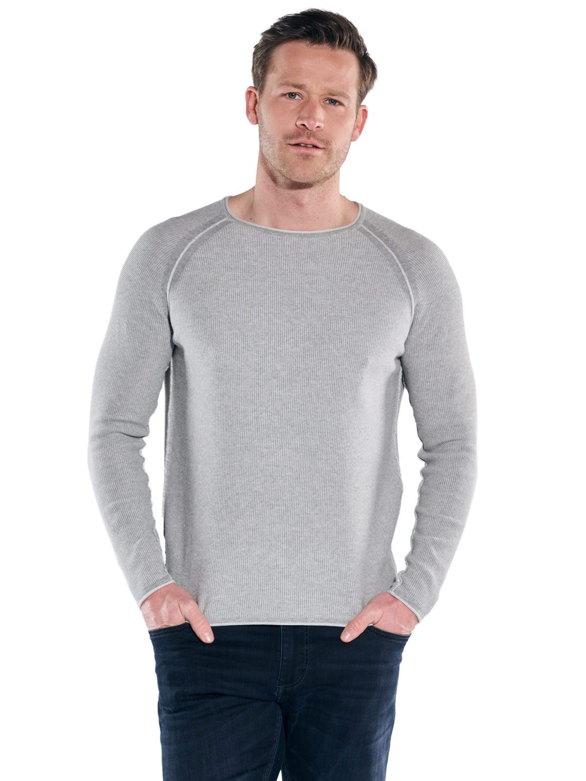 Engbers Rundhalspullover Herren Pullover Rundhals, Silbergrau