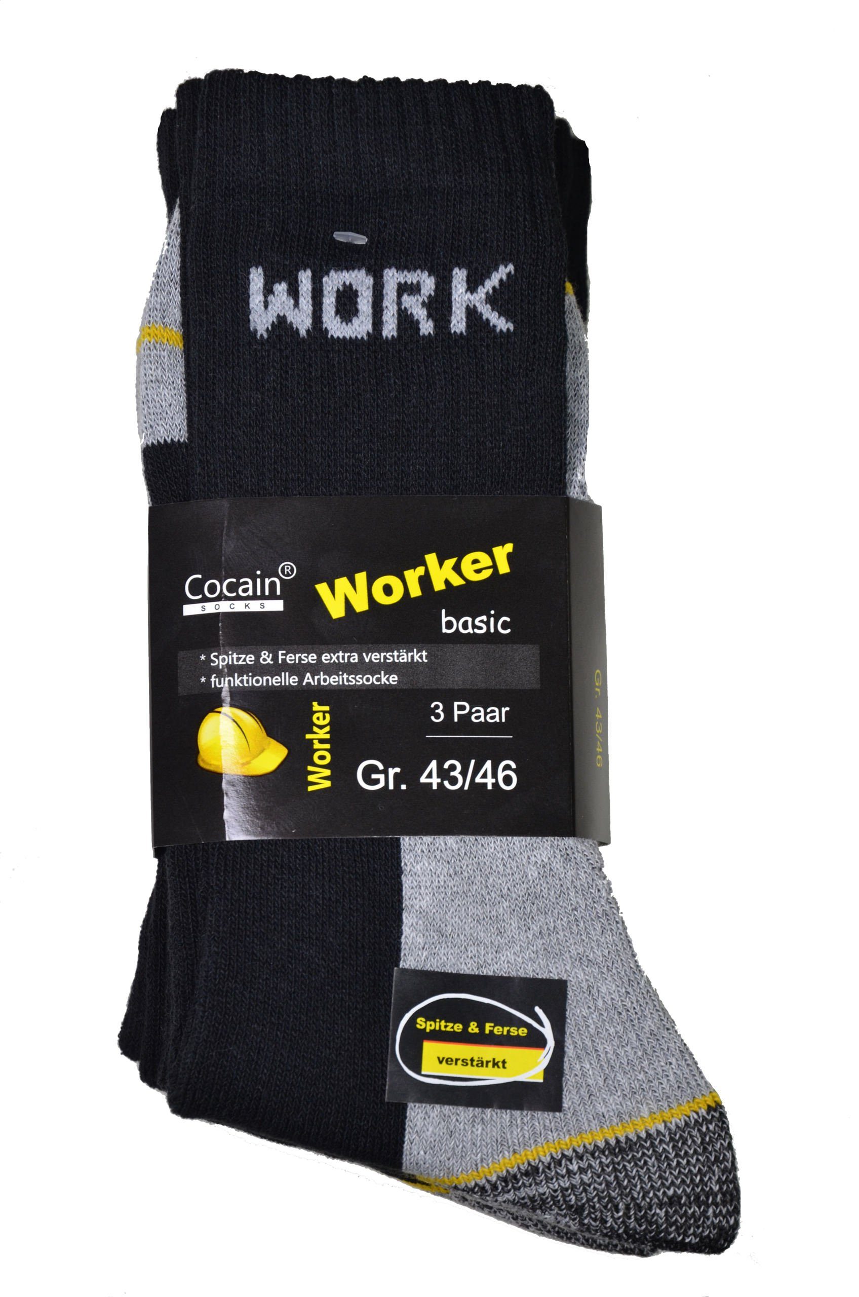 Berufssocke verstärkt underwear extra (9-Paar) Ferse Zehen Cocain und Funktionssocke Arbeitssocken Outdoor Arbeitssocken Socke