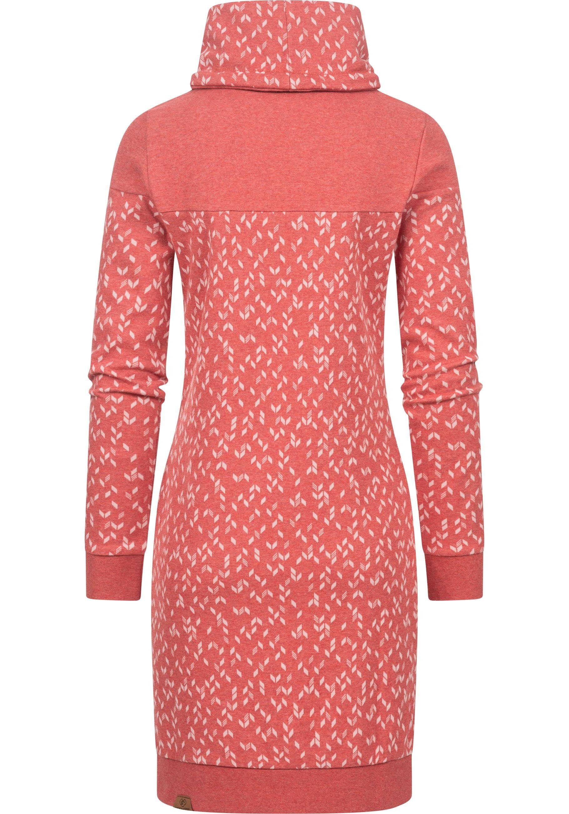 Ragwear Sweatkleid Chloe Dress stylisches Langarmkleid mit Ethnomuster