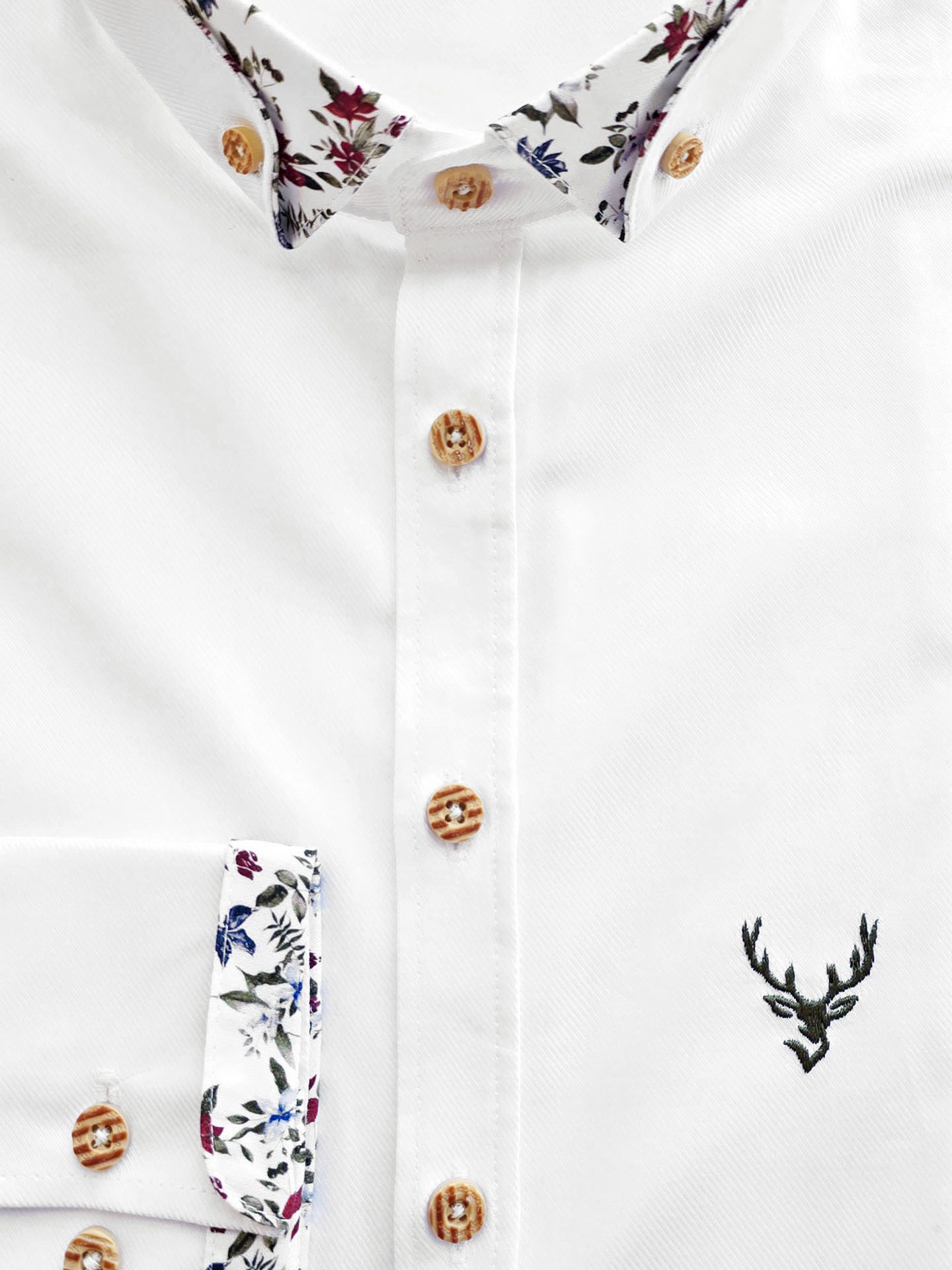 Moschen-Bayern Trachtenhemd Trachtenhemd SLIM FIT Herren Wiesn-Hemd Herrenhemd Langarm Weiß – Bild 5 von 5