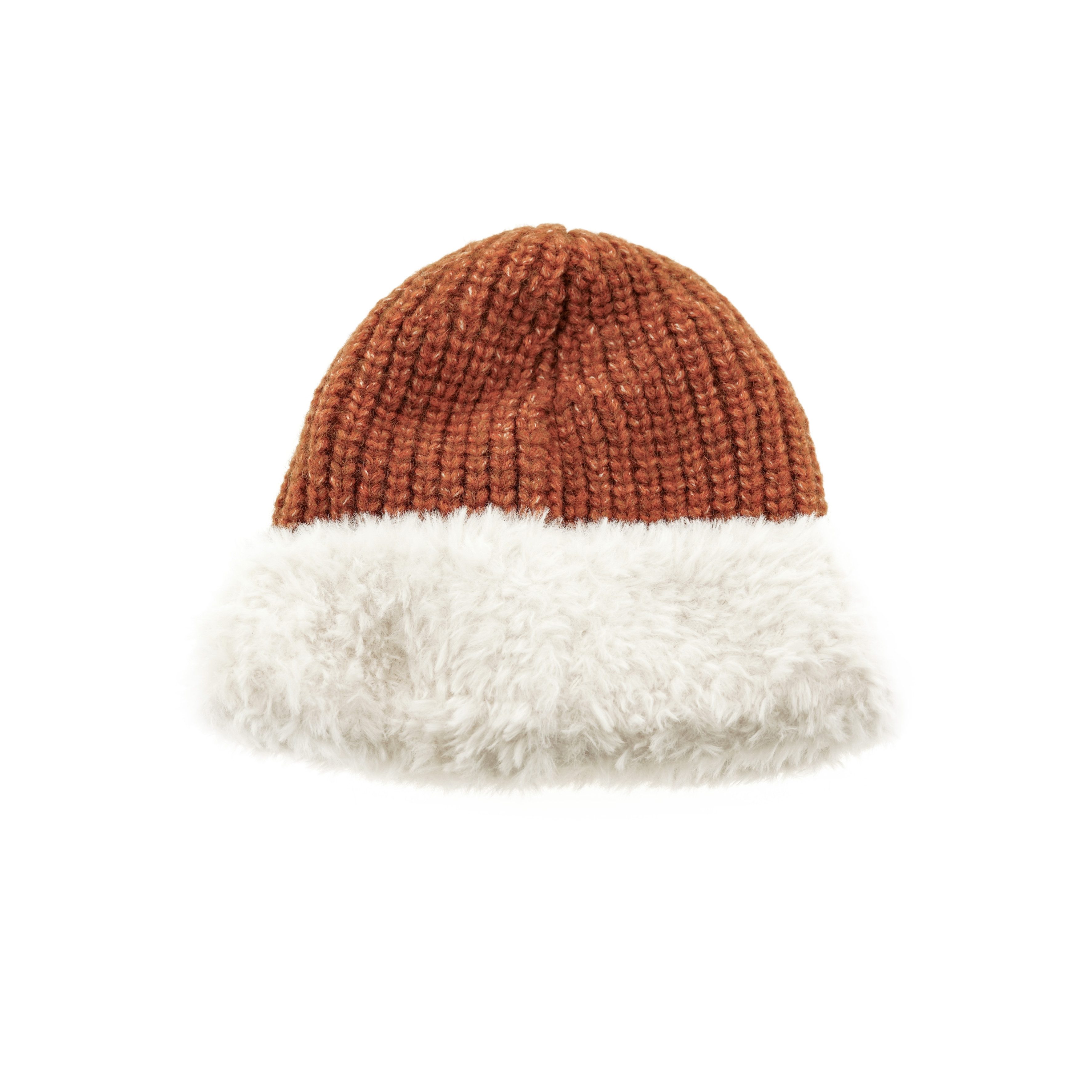 Faera Strickmütze Wintermütze mit weißem Plüsch OneSize für Unisex mit Inne günstig online kaufen