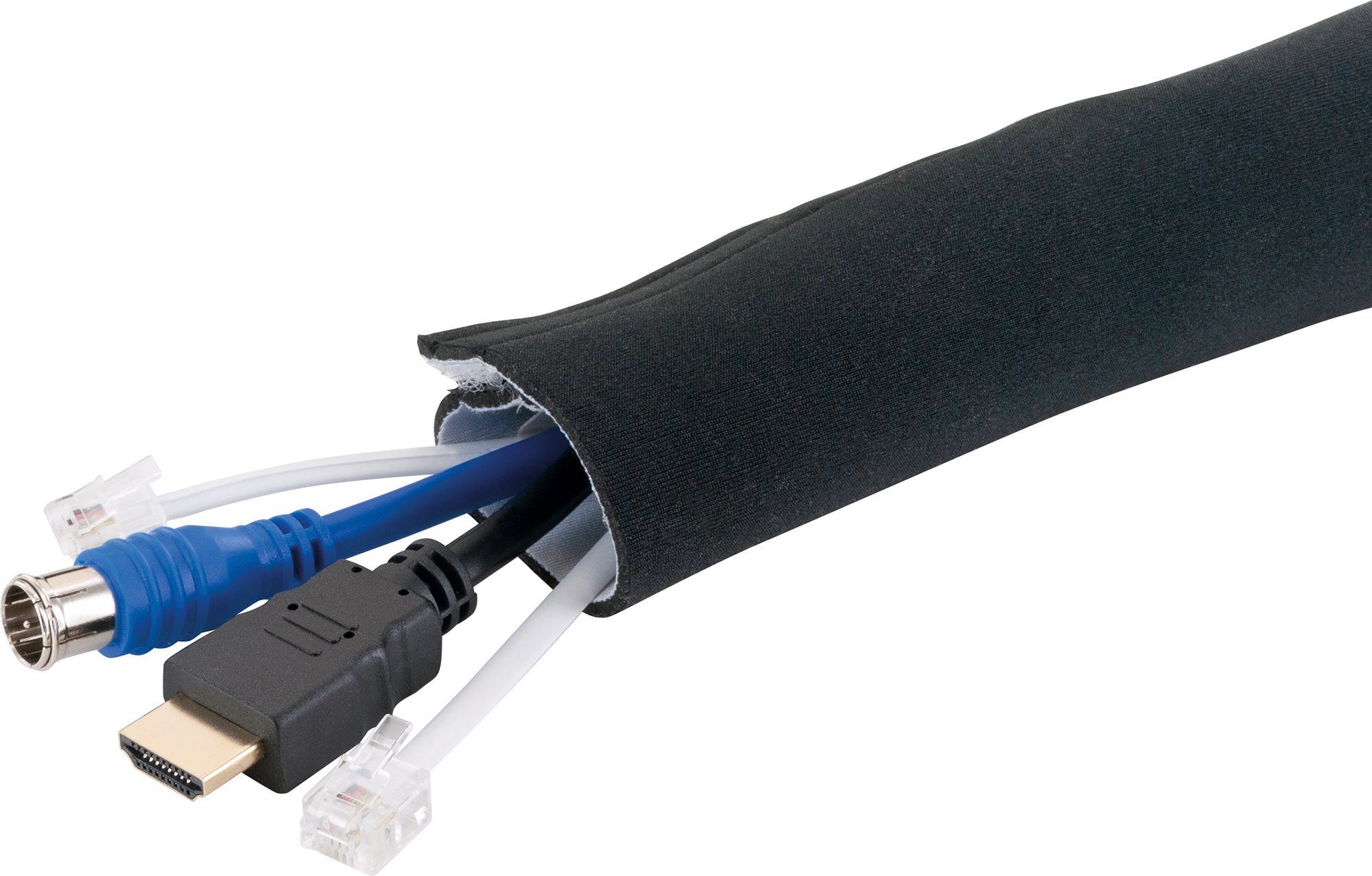 Schwaiger Kabelkanal KS300 (Kabelschlauch, Aus Neopren, mit Klettverschluss), individuell kürzbar