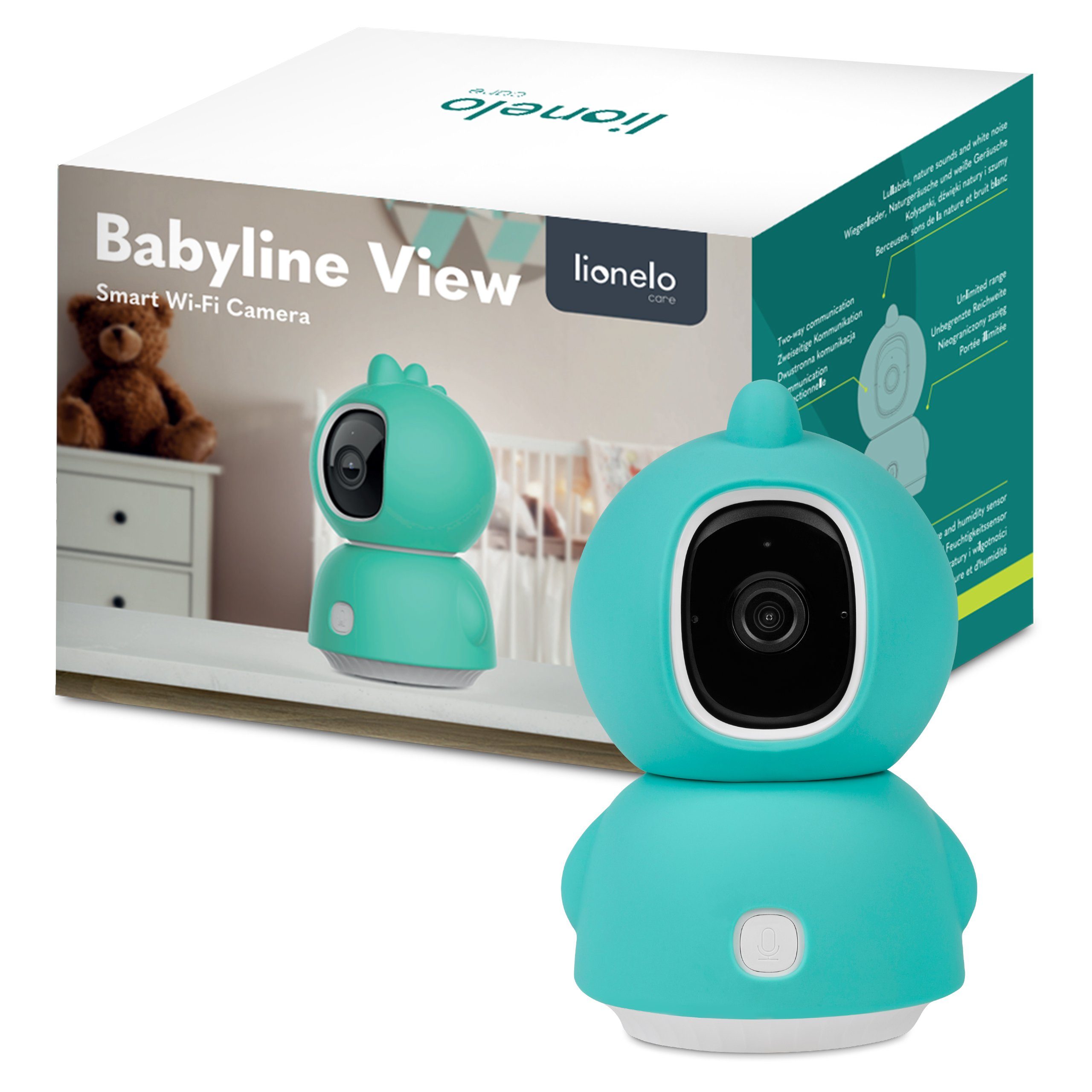 lionelo Video-Babyphone BABYLINE VIEW, Set, Set, Drehbare Kamera mit Smartphone-Ansicht/Bewegungserkennung