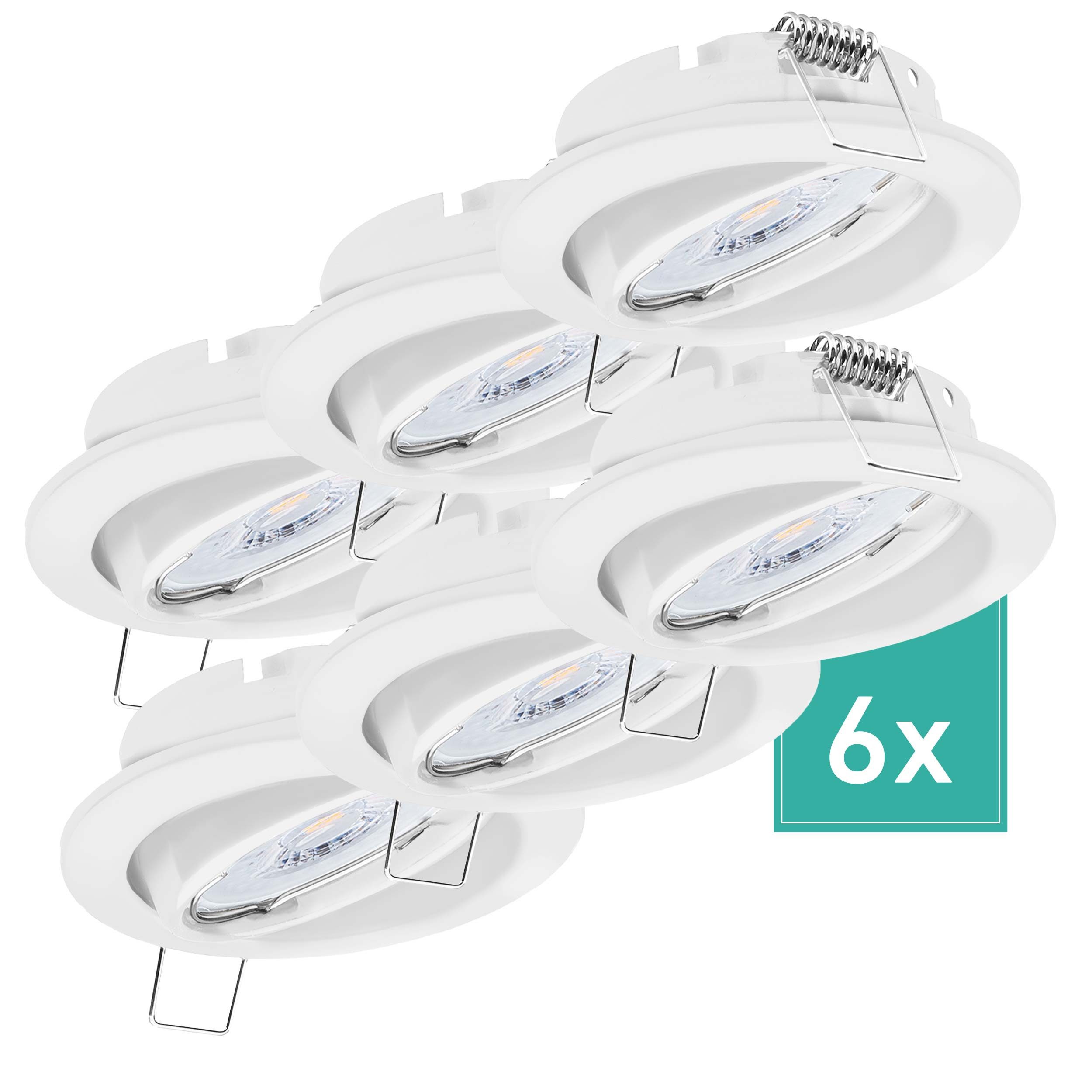 Oktaplex lighting LED Einbaustrahler Dijon Einbaustrahler weiß dimmbar, inklusive Leuchtmittel, warmweiß, 4000K 370lm 4,9W Einbauspot 230V