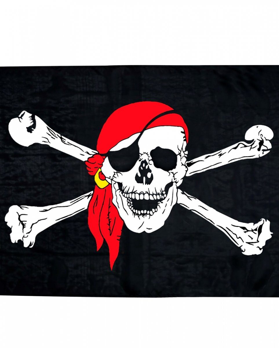 Totenkopf Horror-Shop cm mit 130x80 Piratenflagge Dekofigur