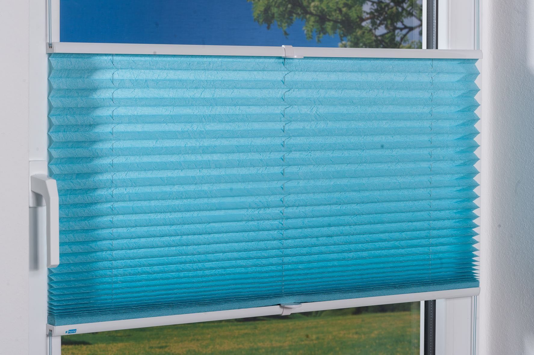 K-HOME Plissee Klemmfix Pisa, Lichtschutz, ohne Bohren, verspannt, Klemmfix, Crushed-Optik