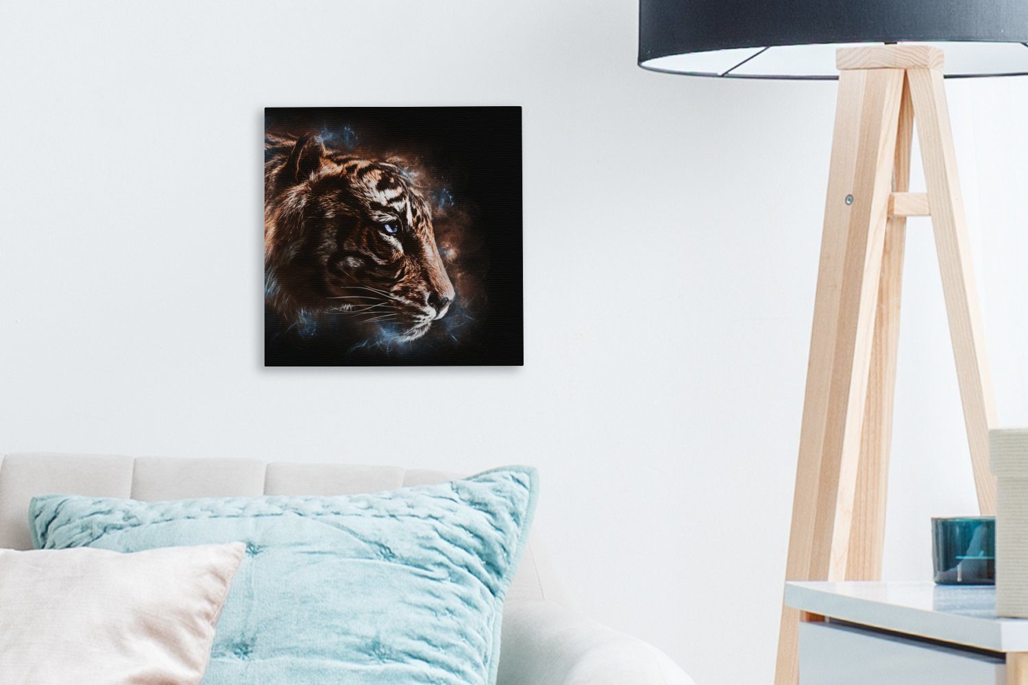 OneMillionCanvasses® Leinwandbild Tiger für Tiere Leinwand Orange, - Wohnzimmer St), - (1 Schlafzimmer Bilder