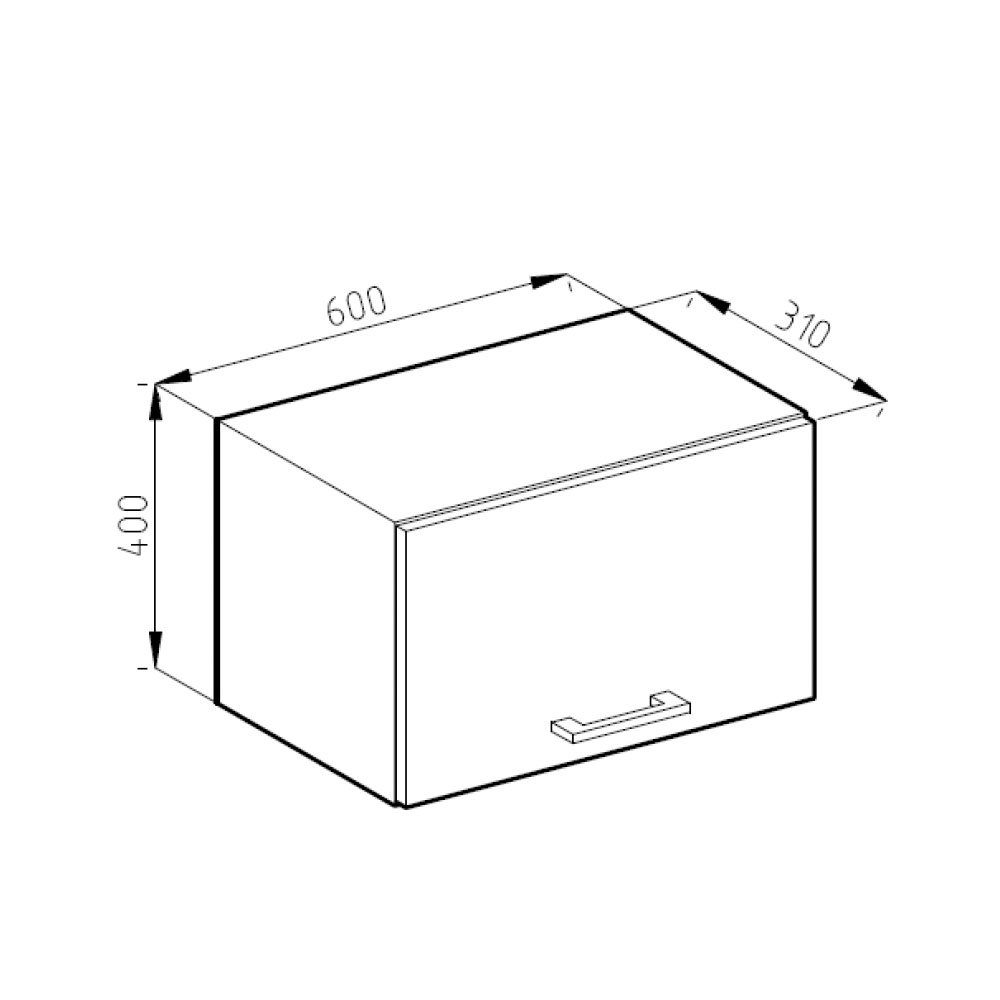 Vicco Hängeschrank R-Line, Anthrazit Landhaus/Weiß, 60 cm Flach (1-St)