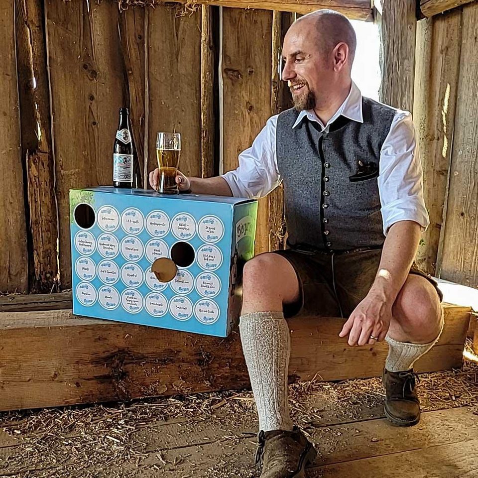 Thumbnail - Bavariashop Geschenkbox Bier-Box "Bayerischer Biergarten" • Männer Bier-Geschenk-Set