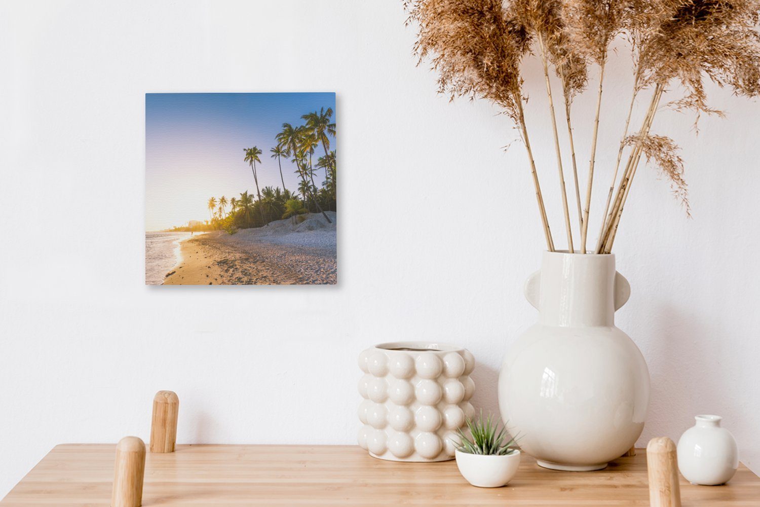 Leinwandbild - Bilder für Strand Wohnzimmer St), Leinwand (1 Schlafzimmer Palme Sand, OneMillionCanvasses® -