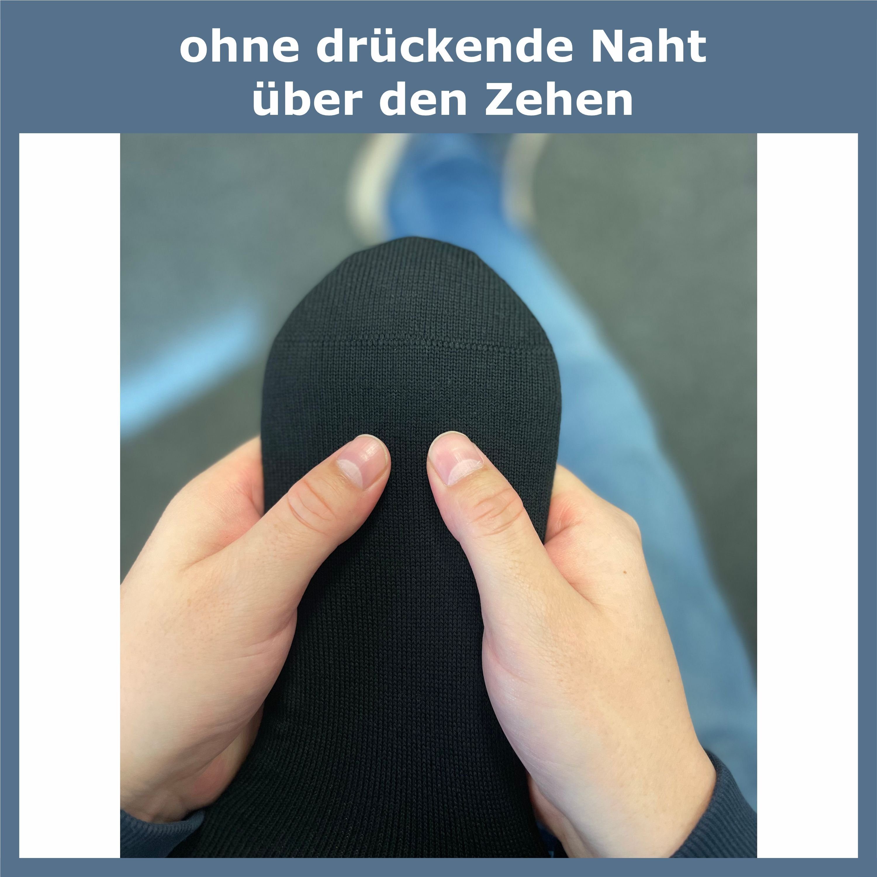 GAWILO Kniestrümpfe Retro für Damen mit stylischen Streifen, weiß & schwarz, aus Baumwolle (2 Paar) Knielange Socken im sportlichen Look - auch zum Wandern geeignet