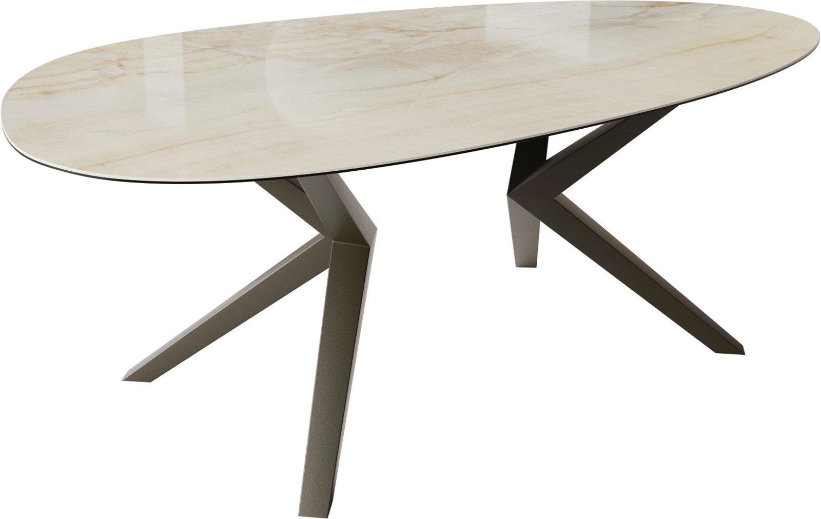 DELIFE Esstisch Edge, Oval Keramik Iris günstig online kaufen