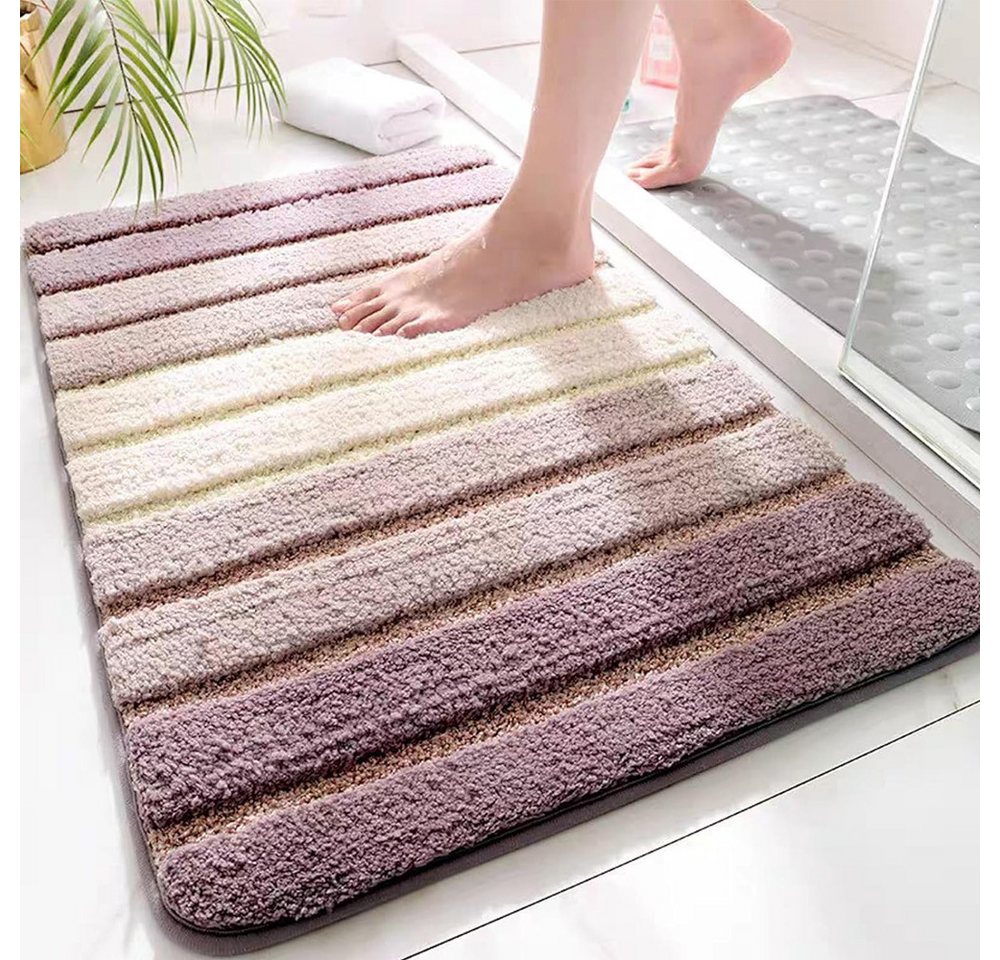 TUWENA Badematte Badematte rutschfest, Weich Badezimmerteppich Saugfähige Badteppich, Waschbar Badvorleger, Türmatte für Badezimmer, Dusche, Badewannen