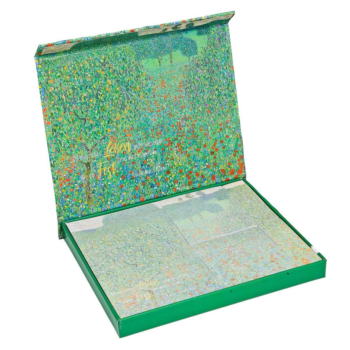 Notizblock Notizzettelbox Gustav Klimt 'Mohnwiese'