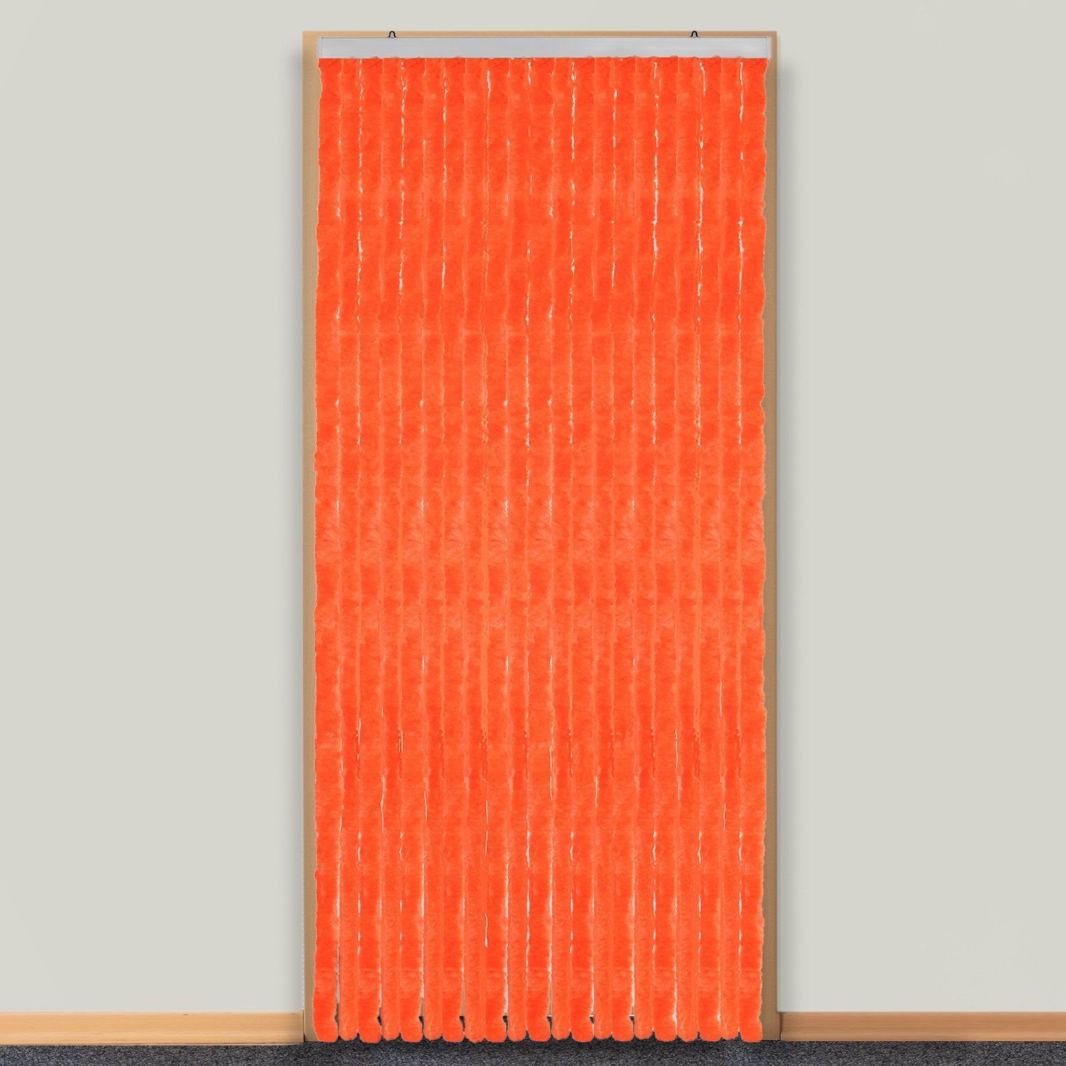 Türvorhang Flauschvorhang 90 x 200 cm orange, Moritz, Hakenaufhängung (1 St), abdunkelnd, Chenille Vorhänge Camping Türvorhang Wohnwagen Wohnmobil Zubehör