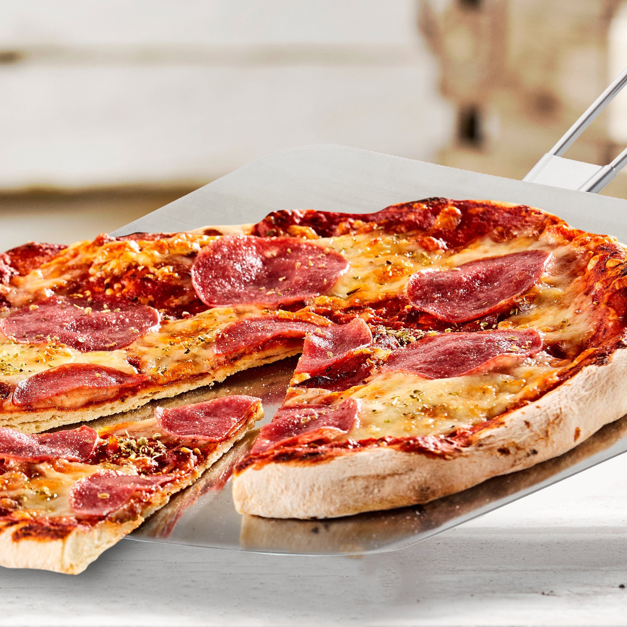 relaxdays Pizzaschieber mit Holzgriff
