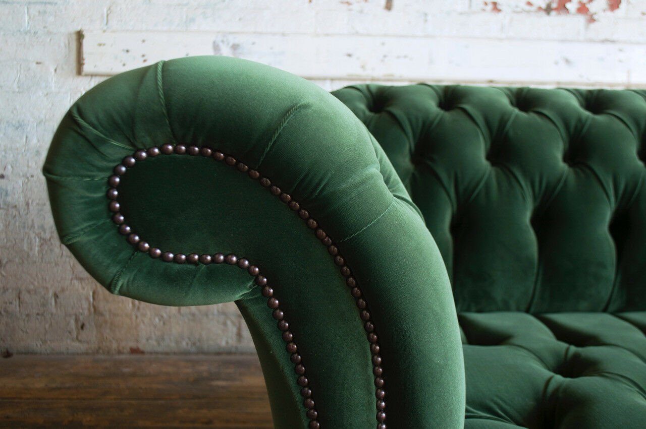 Couch Rückenlehne 225 cm, Design Die 3 Sofa Chesterfield-Sofa, Chesterfield Sitzer Knöpfen. JVmoebel mit