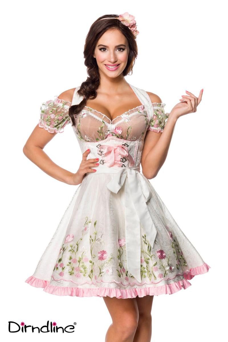 Dirndline Dirndl Dirndline Mini-Brokat-Dirndl inkl Spitzenbluse - (2XL,3XL,L,M)