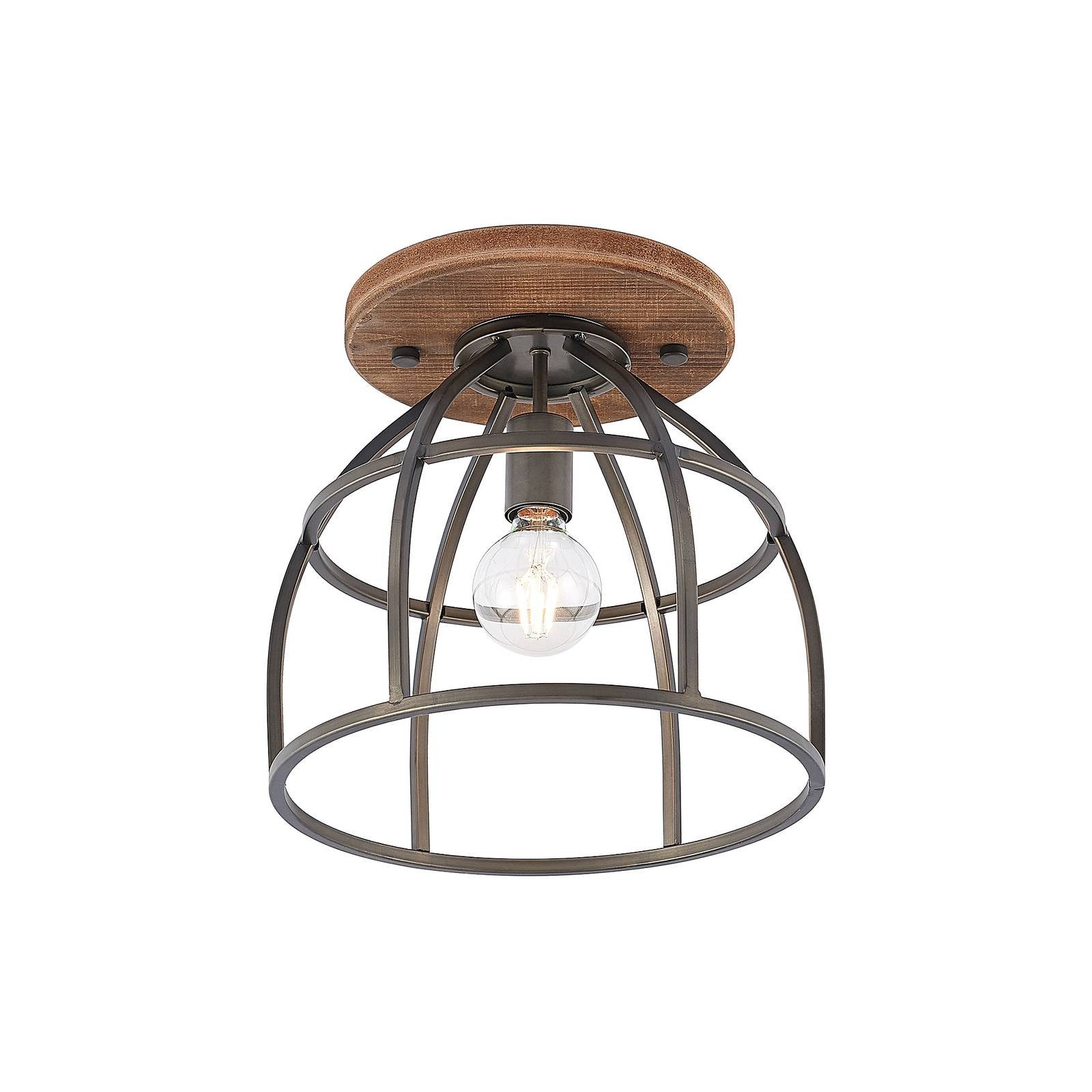 Lindby Deckenleuchten Rutger, Holz IP20, 1 x 60 W