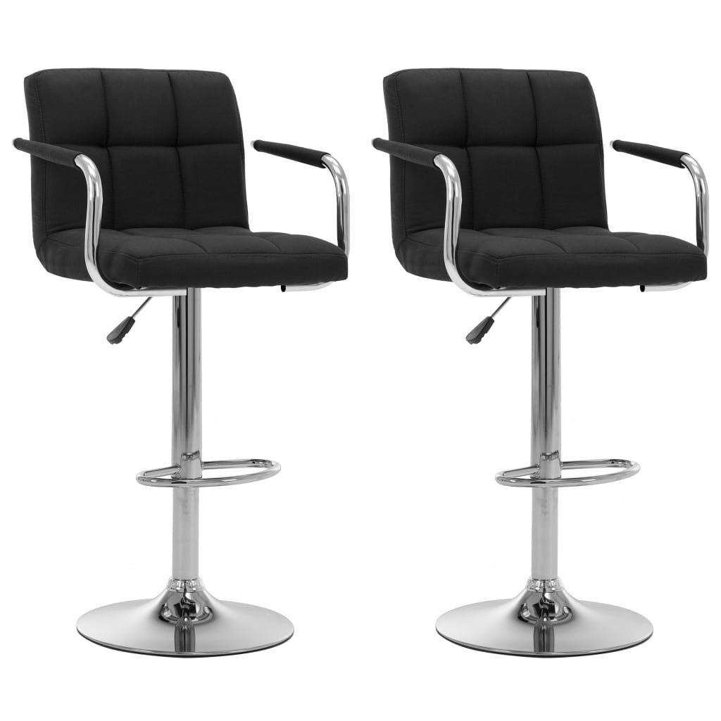 Barhocker Barhocker 2 Stk. Schwarz Stoff