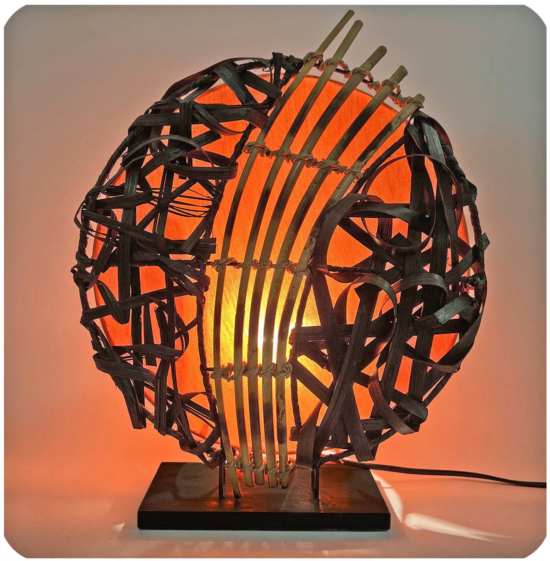 SIMANDRA Stehlampe Feng Shui, Ambilight, ohne Leuchtmittel, Warmweiß, Stimmungsleuchte im Bali-Design Orange
