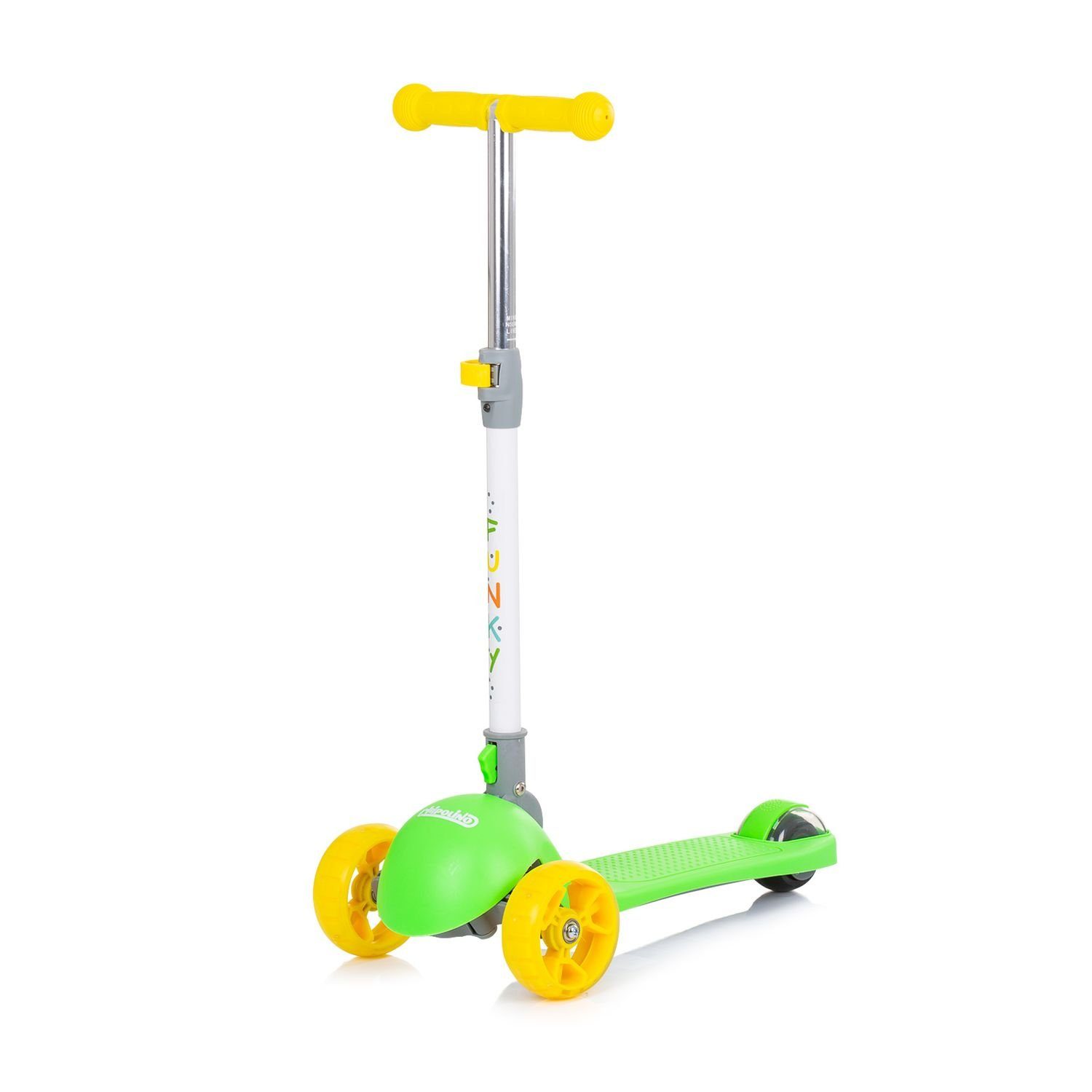 Chipolino Cityroller Kinderroller Funky 3 LED-Leuchten, Lenker höhenverstellbar gelb Räder