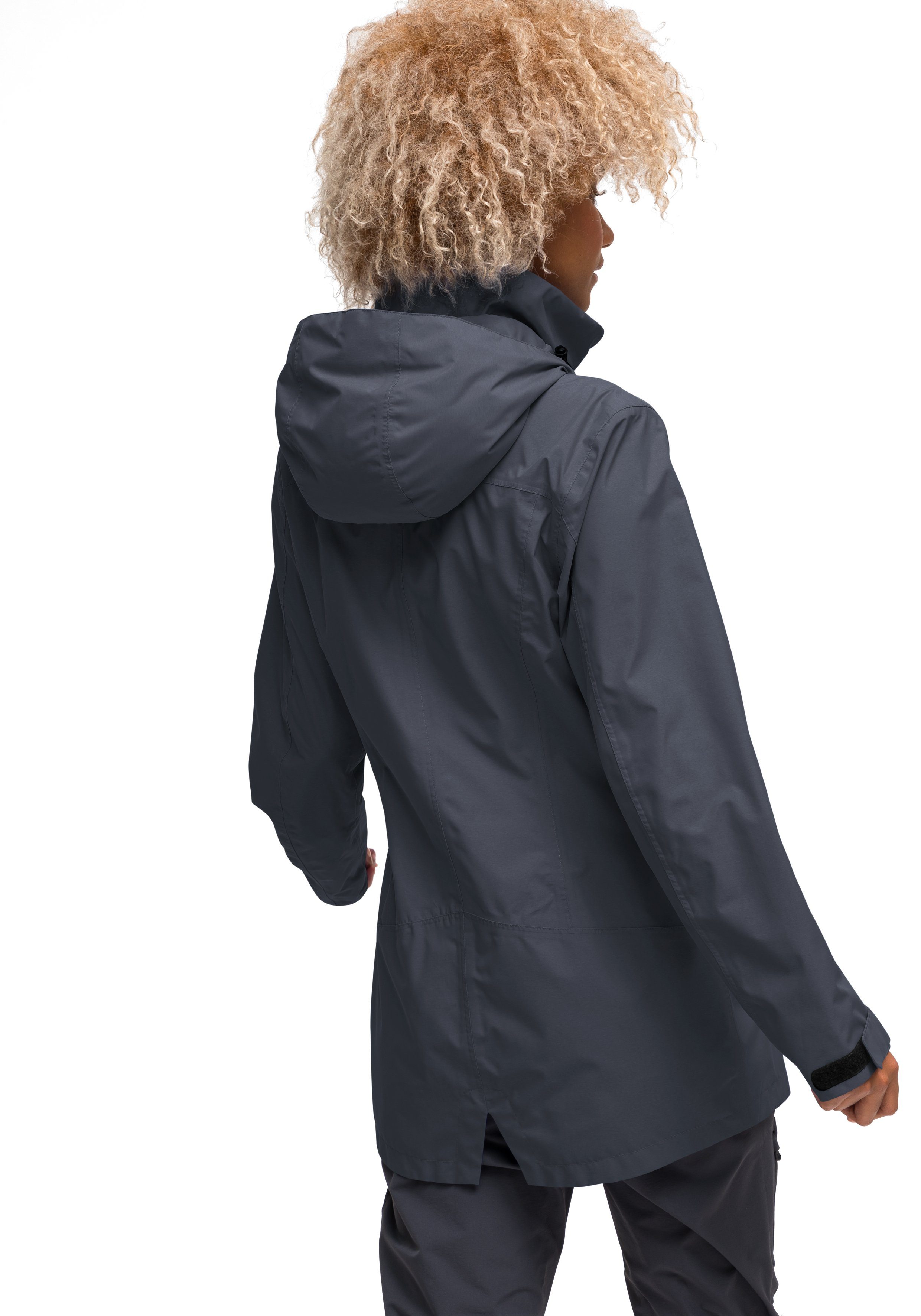 Wetterschutz vollem W Sports Maier Modischer Mantel Coat dunkelblau mit Perdura Funktionsjacke