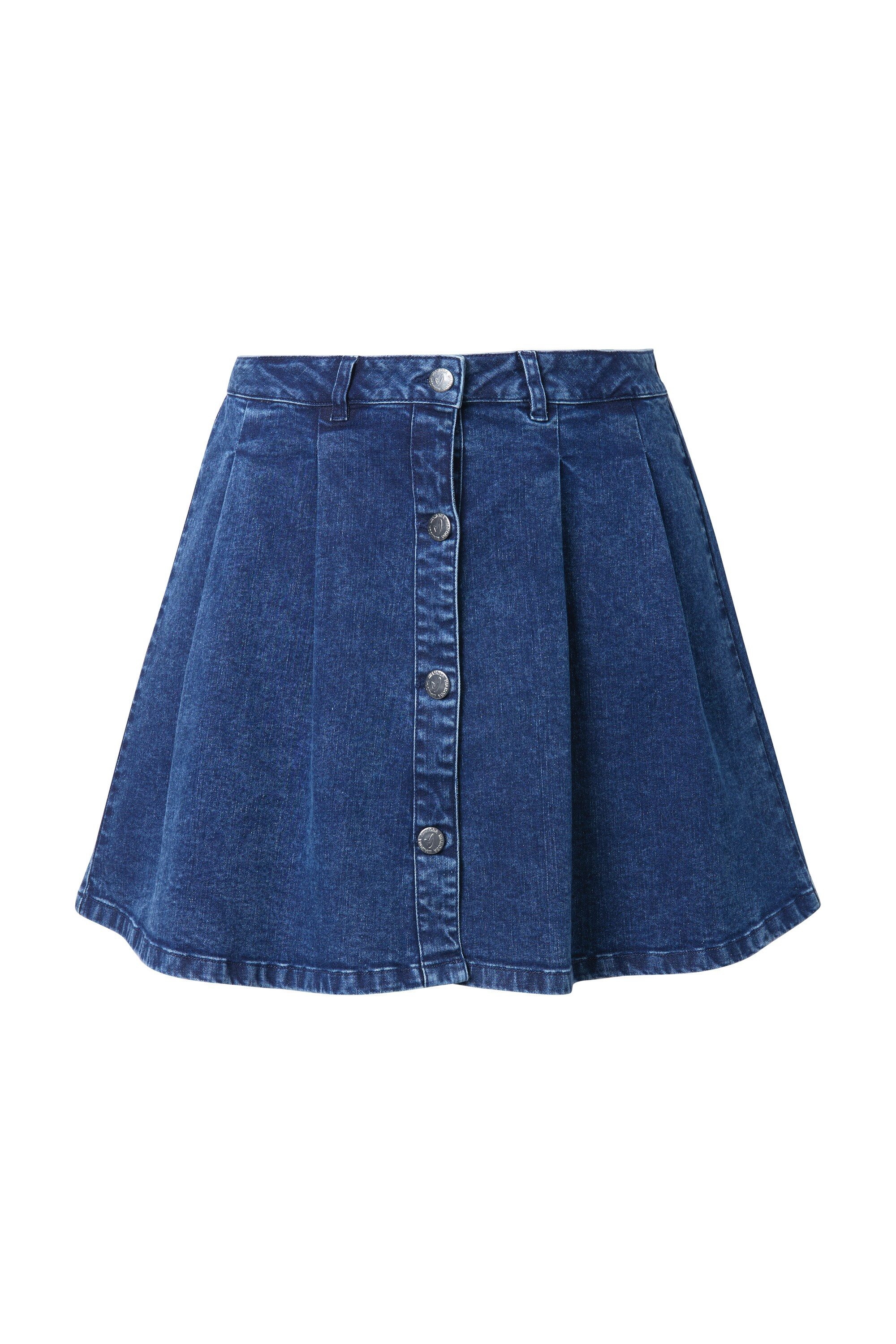 MIAMODA Jerseyrock Jeans-Midirock A-Linie Knopfleiste günstig online kaufen
