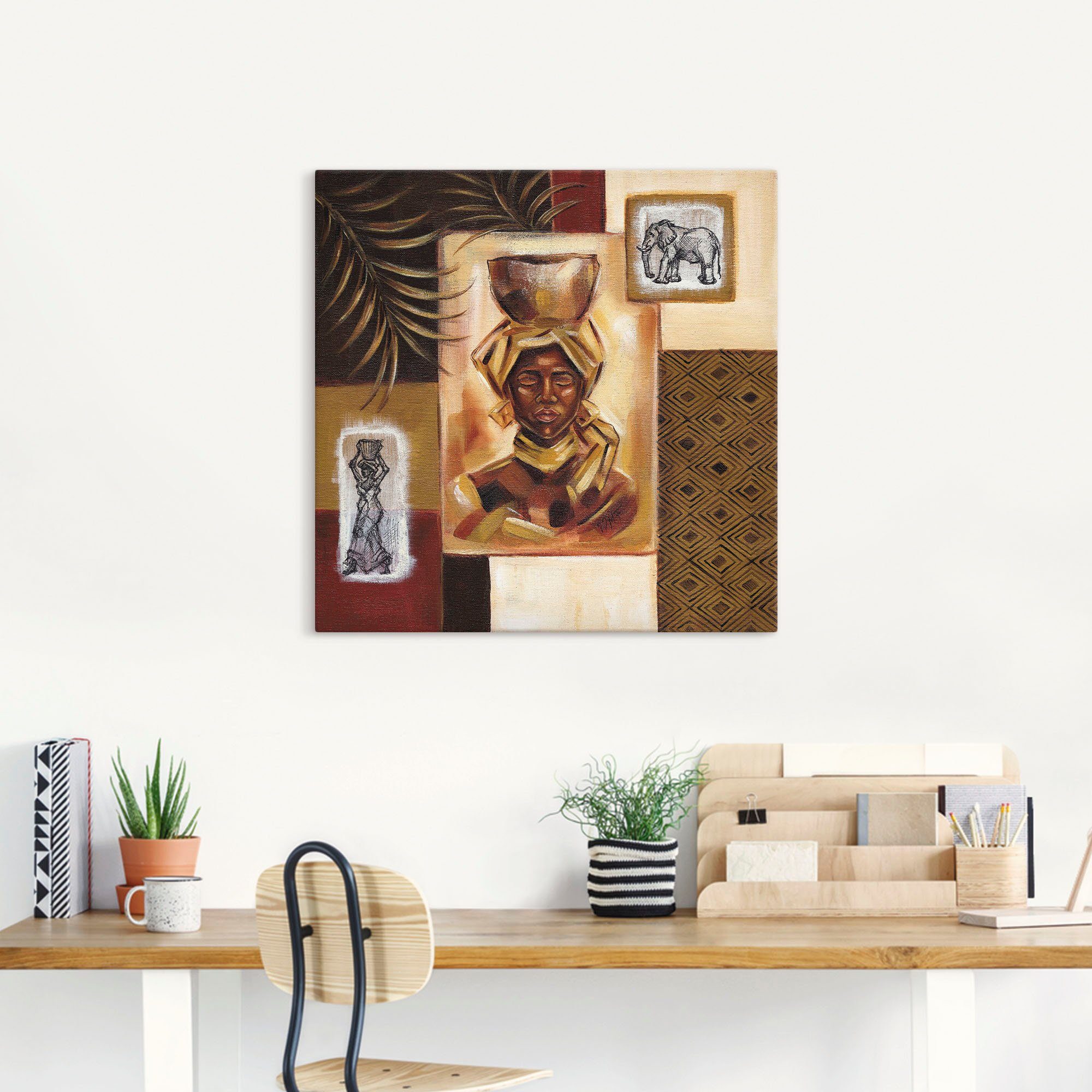 Artland Leinwandbild Aus Afrika I, Frau (1 St), auf Holzrahmen gespannt