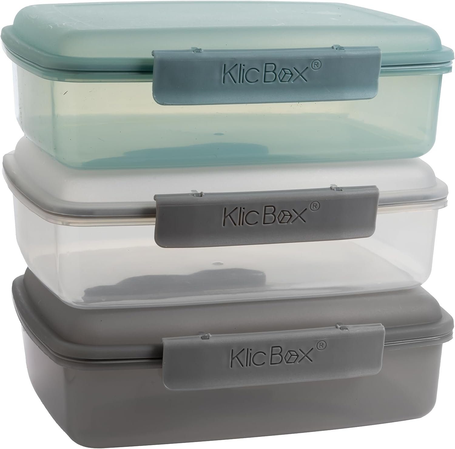 Centi Lunchbox Brodose Kinder, Lunchbox für Kinder und Erwachsene, Kunststoff, (3er Set), mit stabilen Clickverschluss und Scharnier, effektive Silicondichtung