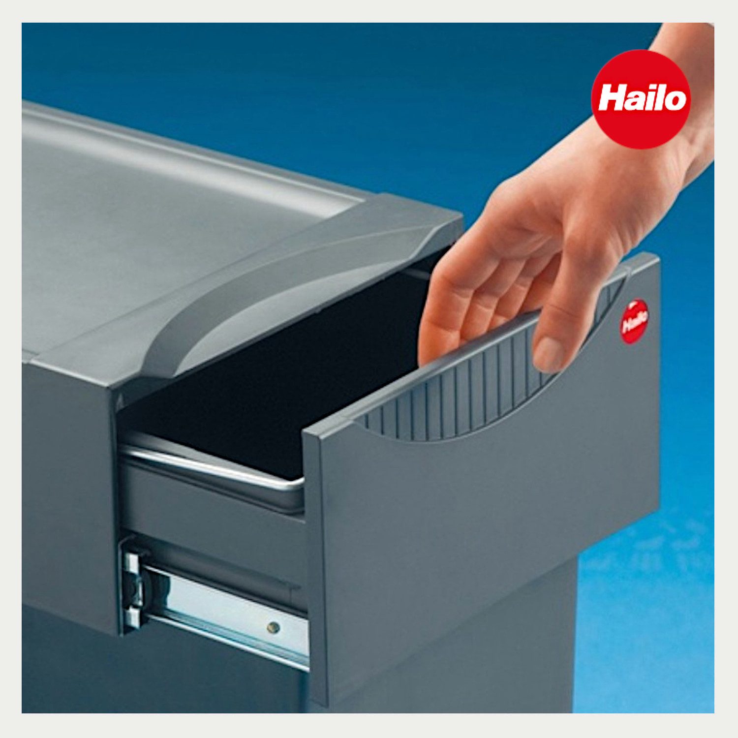 Hailo Einbaumülleimer Hailo Abfallsammler 3666111 TA Swing Tandem 24 + 7 Liter, für Schrankbreite ab 300 mm mit Drehtür