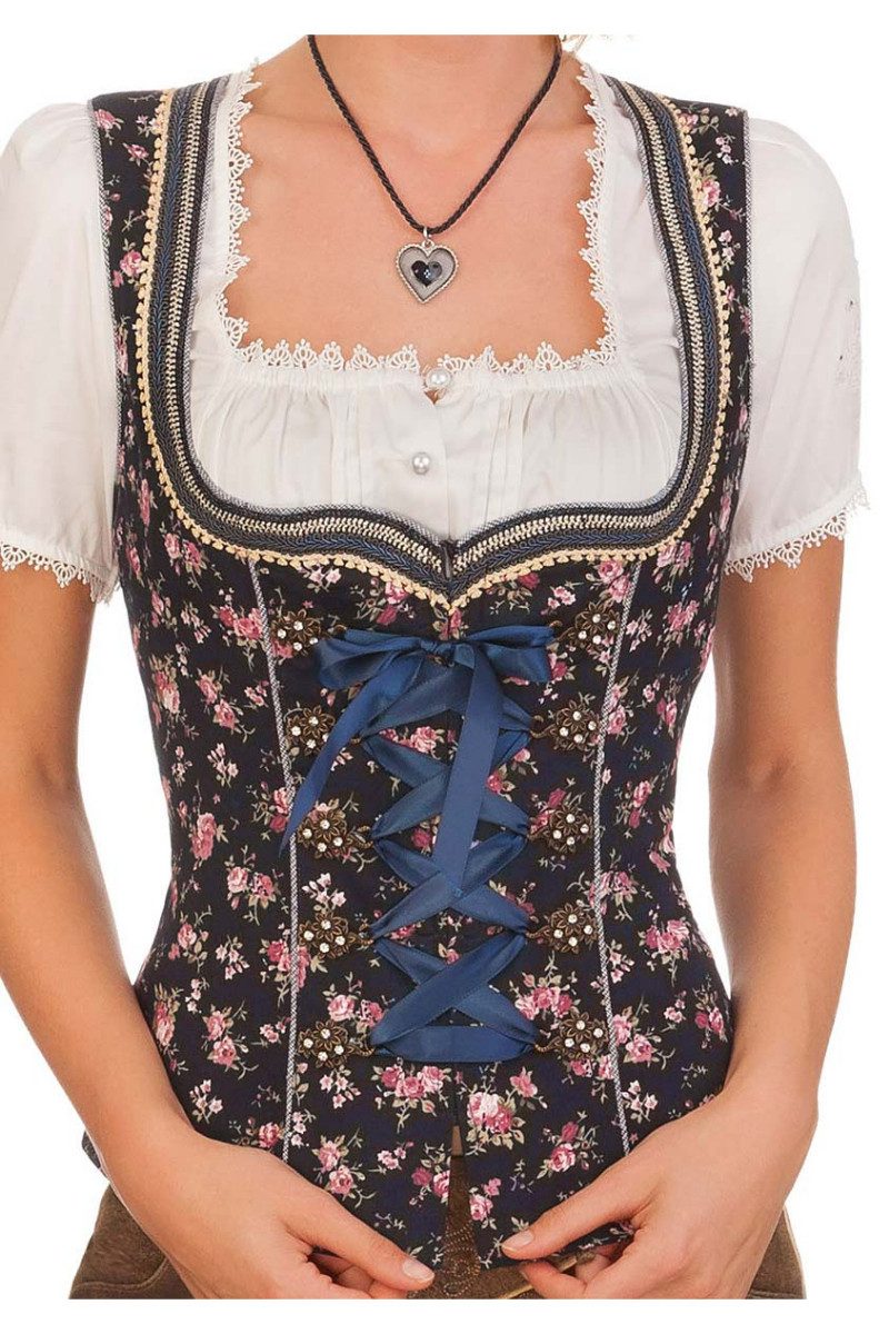 Krüger Madl Trachtenbluse Trachtenmieder - SILEA - marine günstig online kaufen